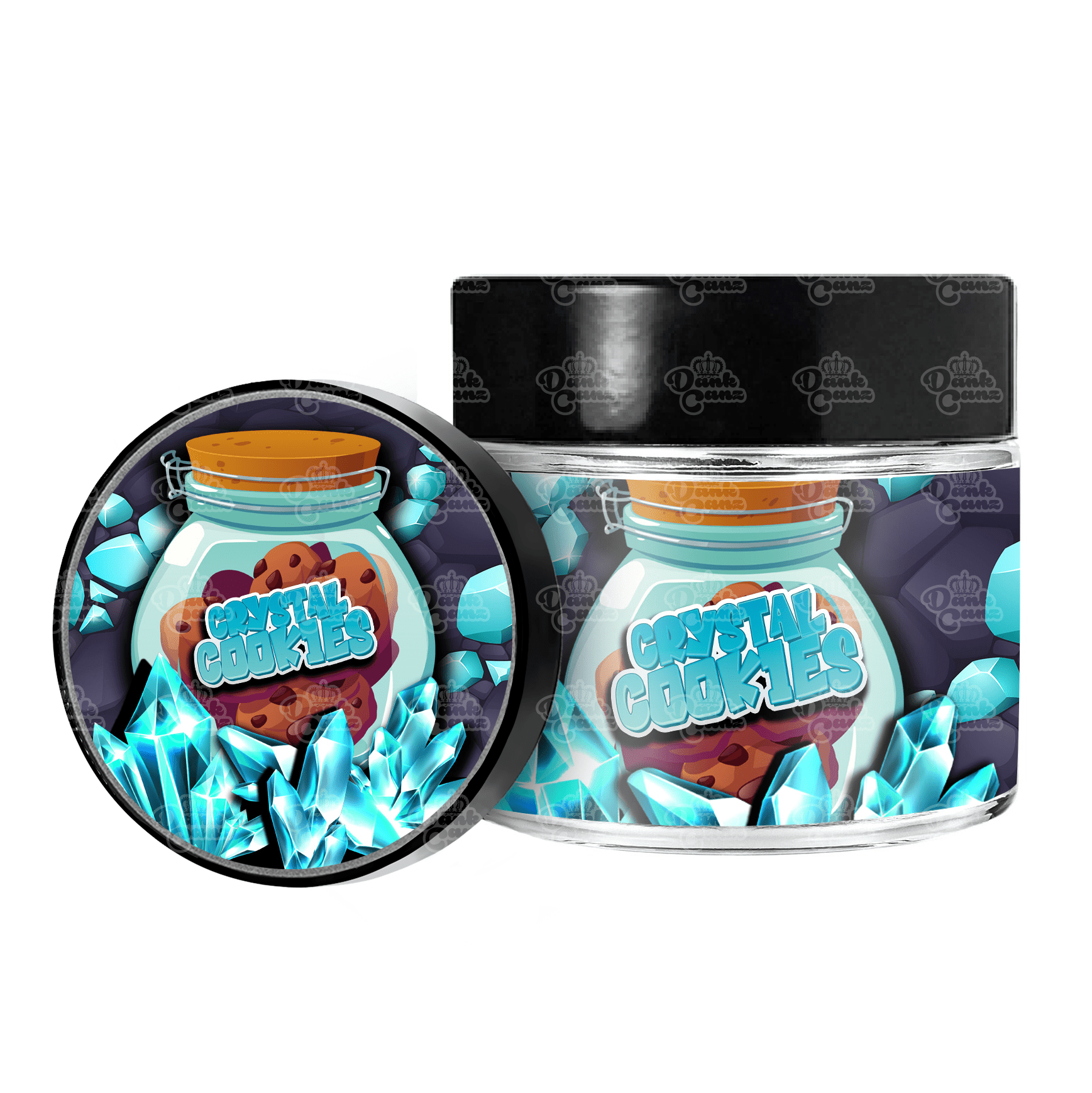 Crystal Cookies 3.5g/60ml Glass Jars - Labelled - DC Packaging Custom Cannabis Packaging