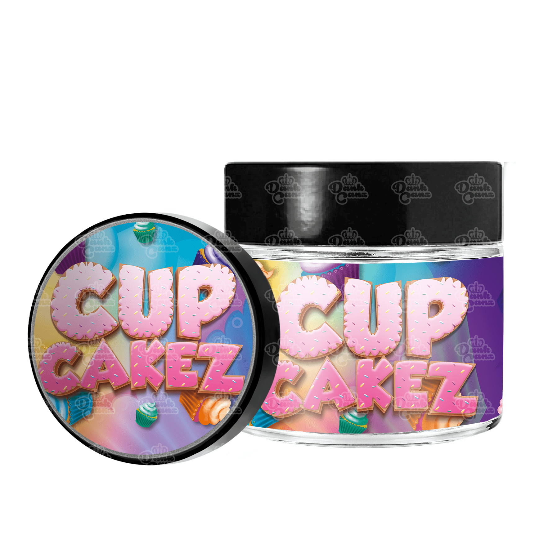 Cupcakez 3.5g/60ml Glass Jars - Labelled - DC Packaging Custom Cannabis Packaging