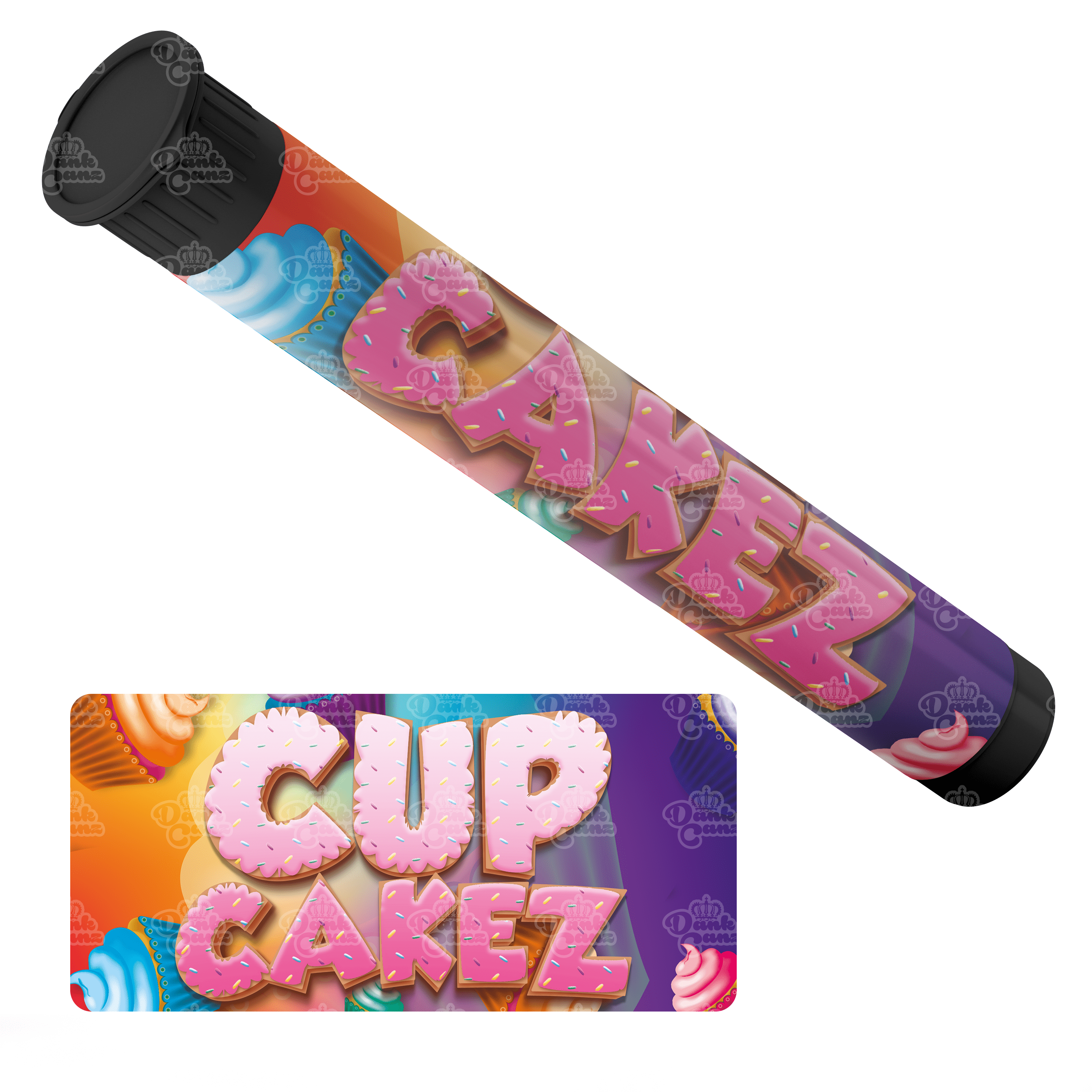 Cupcakez Pre Roll Tubes - Labelled - DC Packaging Custom Cannabis Packaging