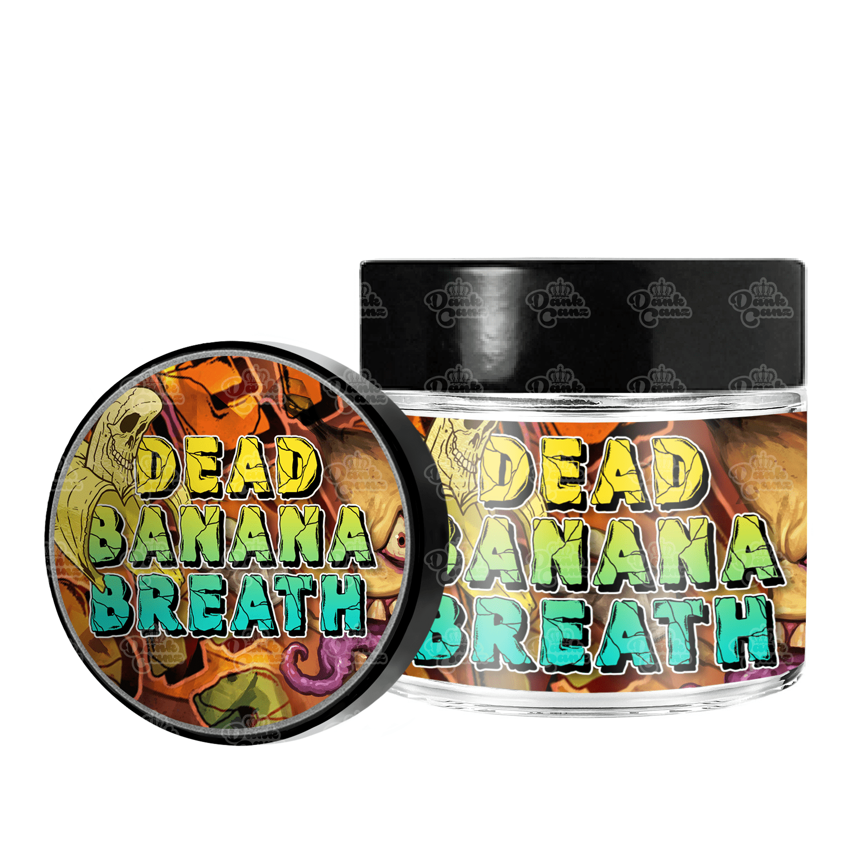 Dead Banana Breath 3.5g/60ml Glass Jars - Labelled - DC Packaging Custom Cannabis Packaging