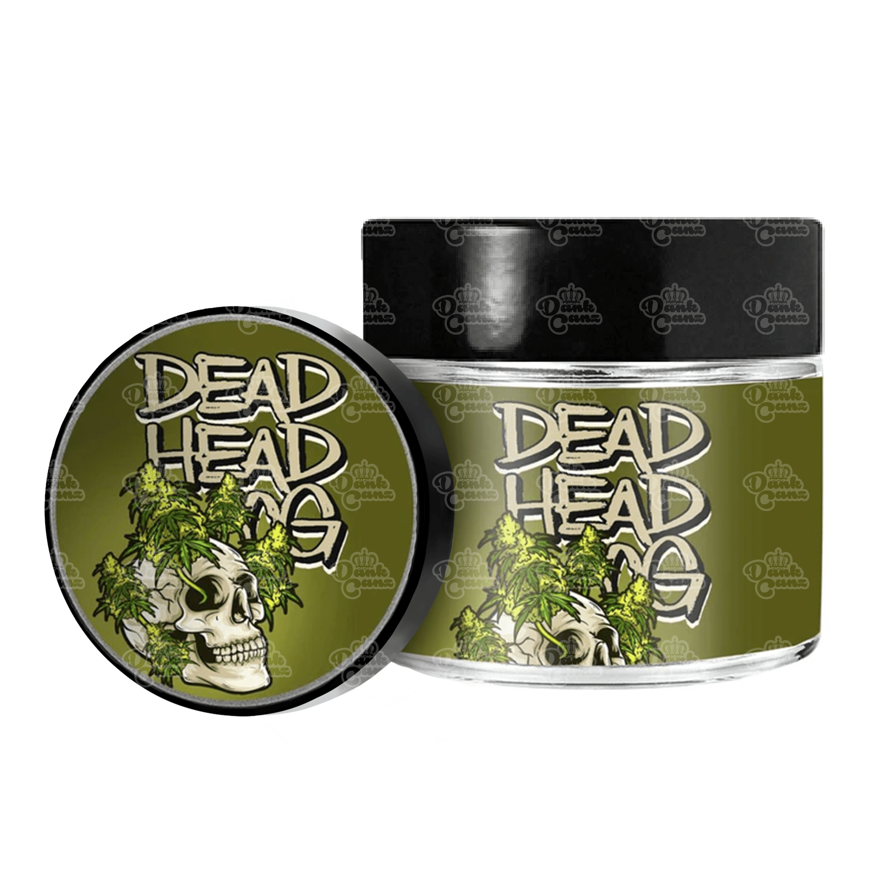 Dead Head OG 3.5g/60ml Glass Jars - Labelled - DC Packaging Custom Cannabis Packaging