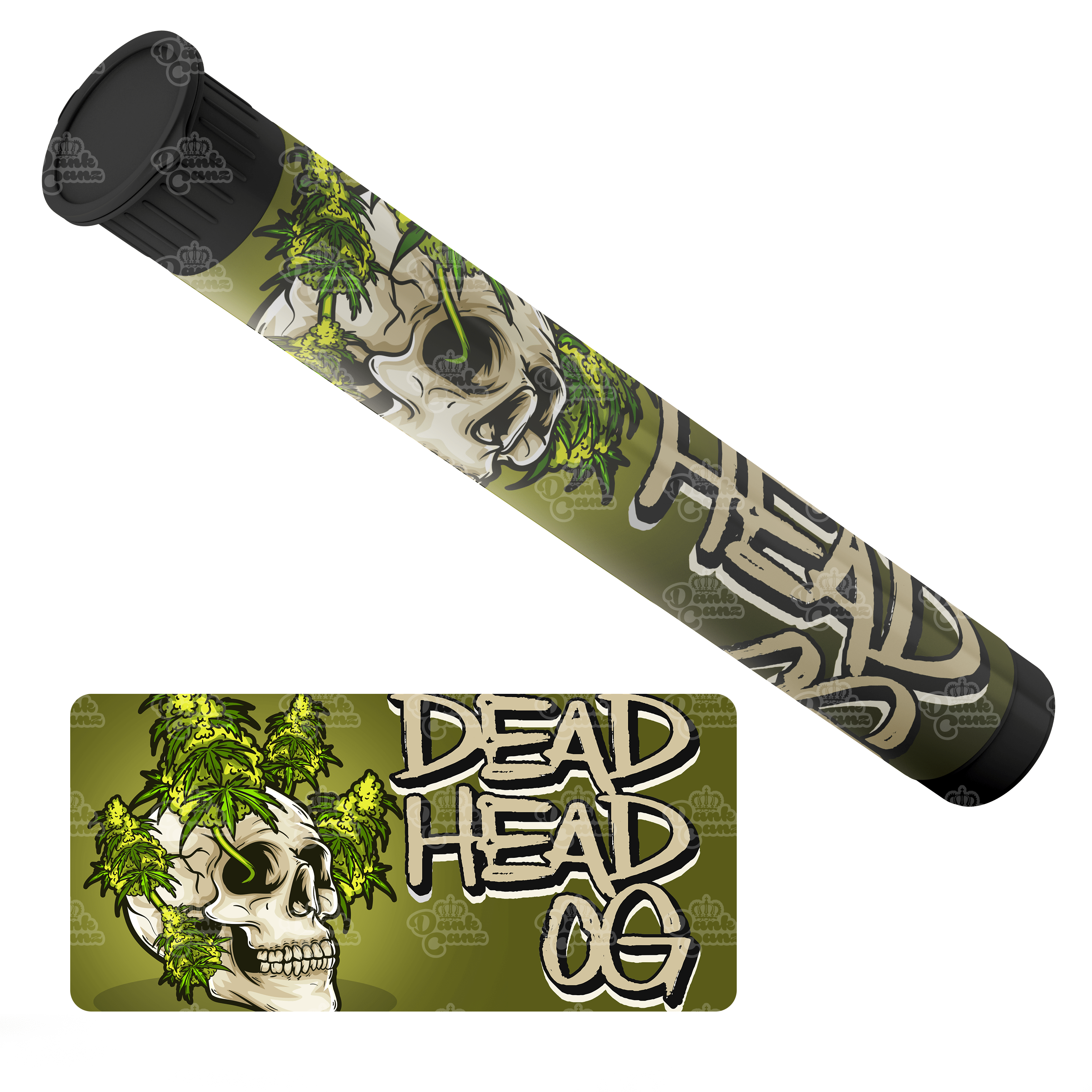 Dead Head OG Pre Roll Tubes - Labelled - DC Packaging Custom Cannabis Packaging