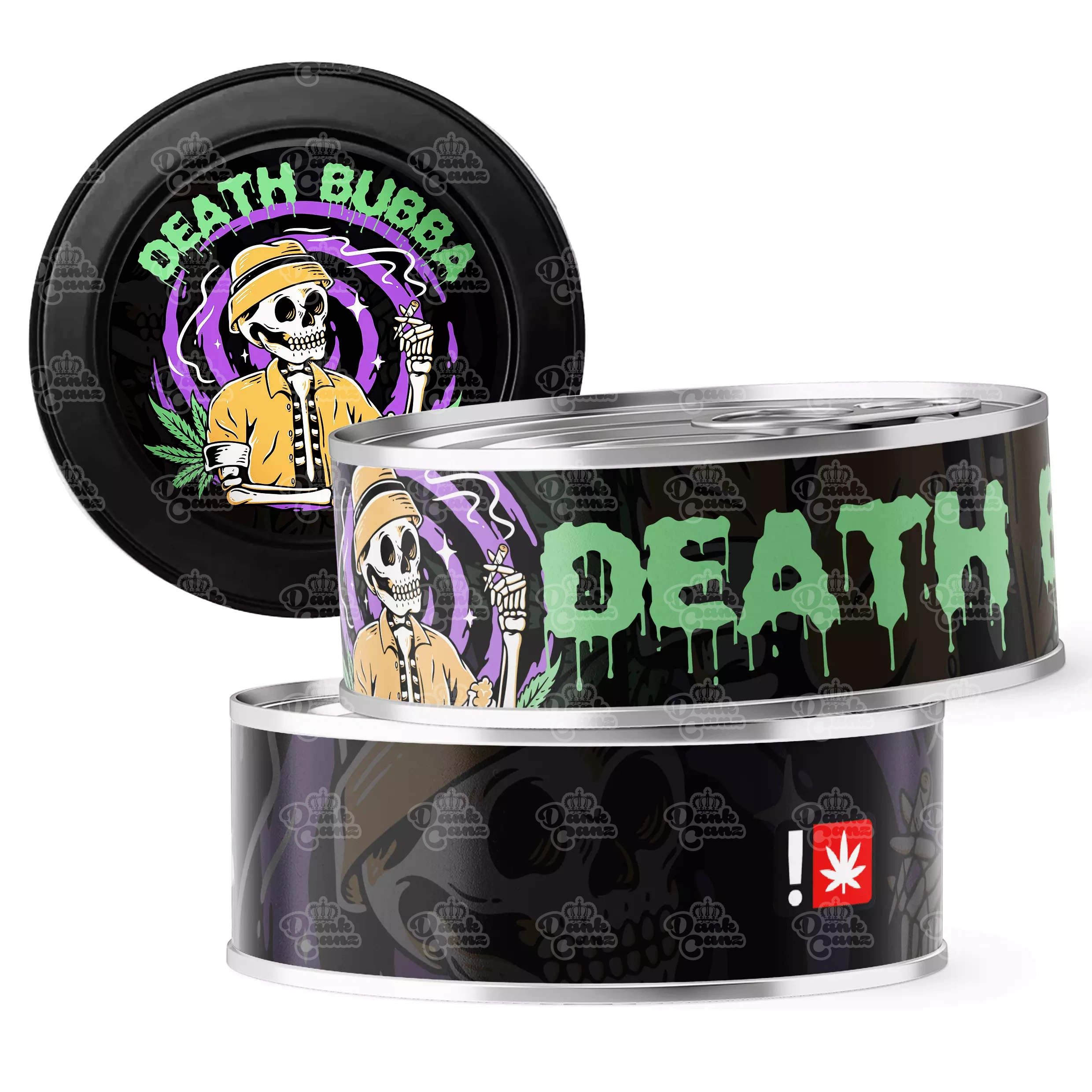 Death Bubba 3.5g Self Seal Tins - DC Packaging Custom Cannabis Packaging