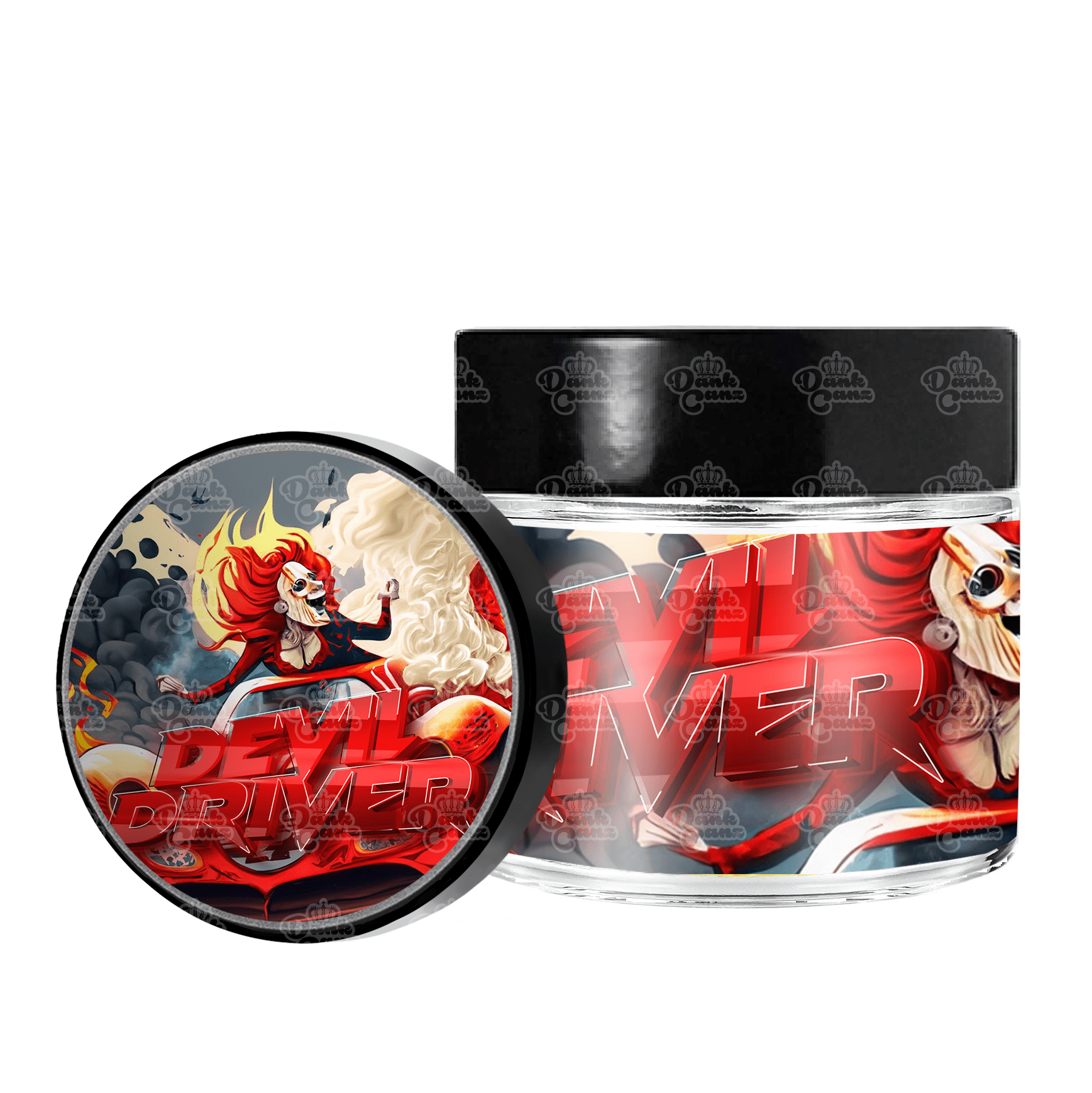 Devil Driver 3.5g/60ml Glass Jars - Labelled - DC Packaging Custom Cannabis Packaging