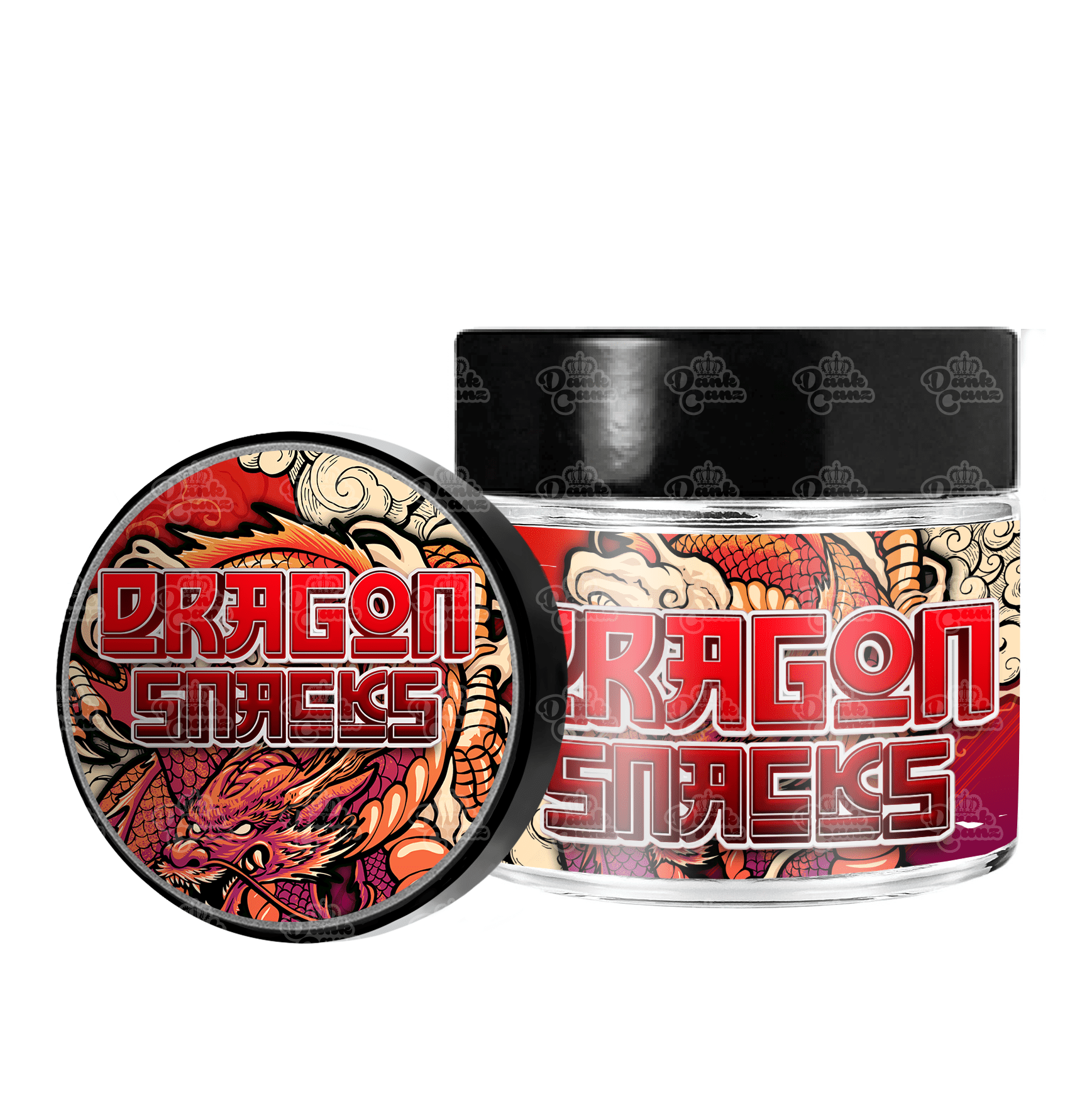 Dragon Snacks 3.5g/60ml Glass Jars - Labelled - DC Packaging Custom Cannabis Packaging