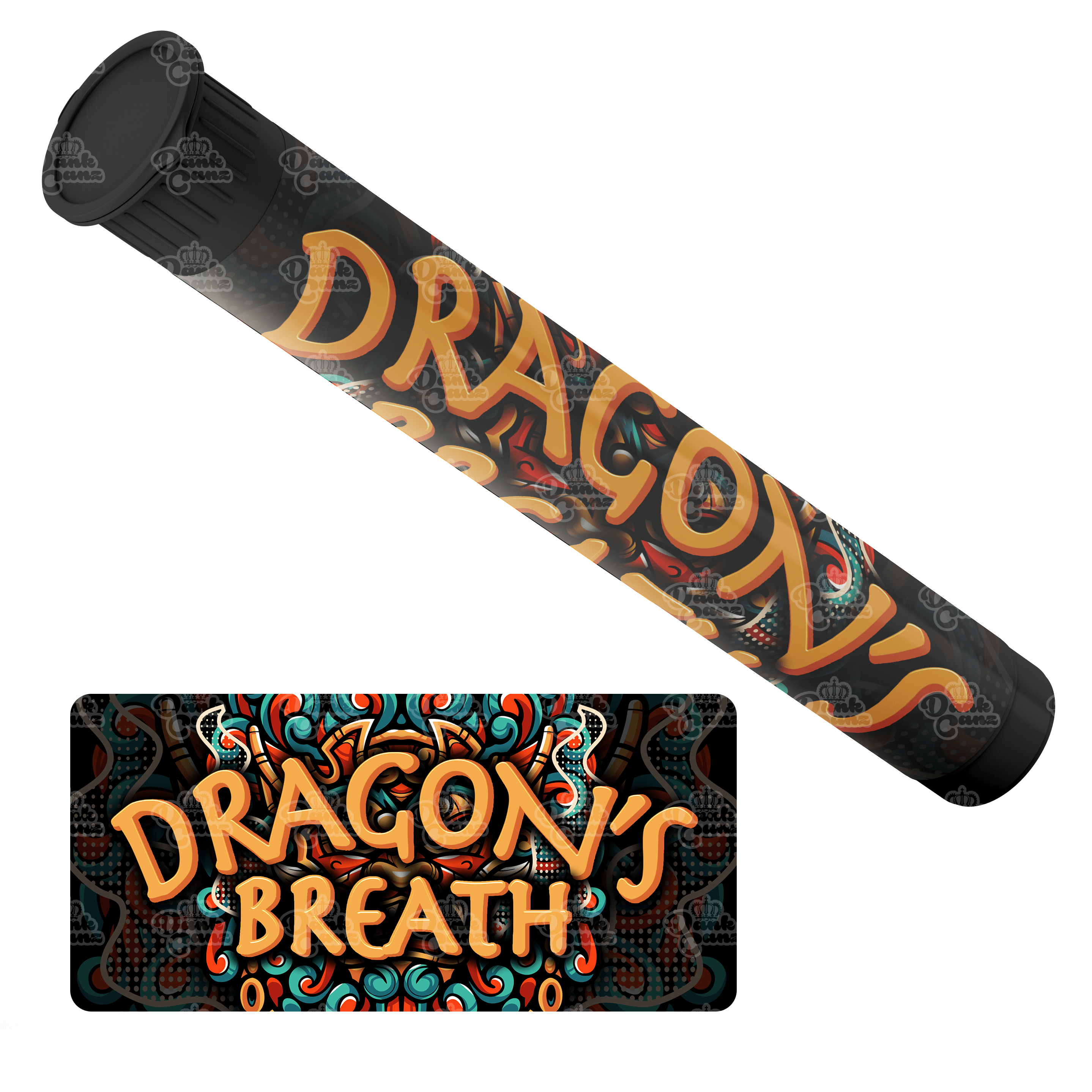 Dragons Breath Pre Roll Tubes - Labelled - DC Packaging Custom Cannabis Packaging