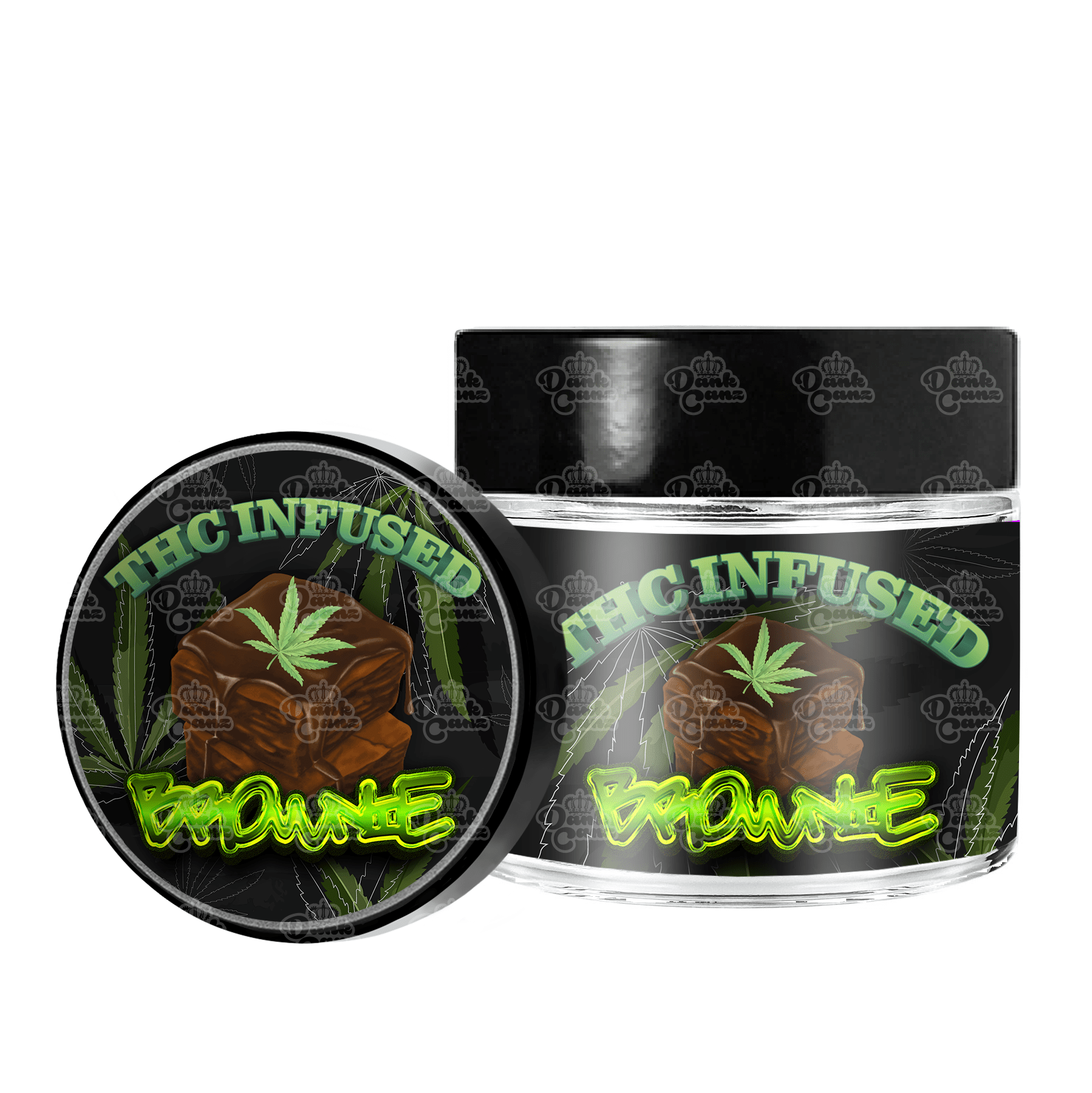 Edibles Brownie 3.5g/60ml Glass Jars - Labelled - DC Packaging Custom Cannabis Packaging