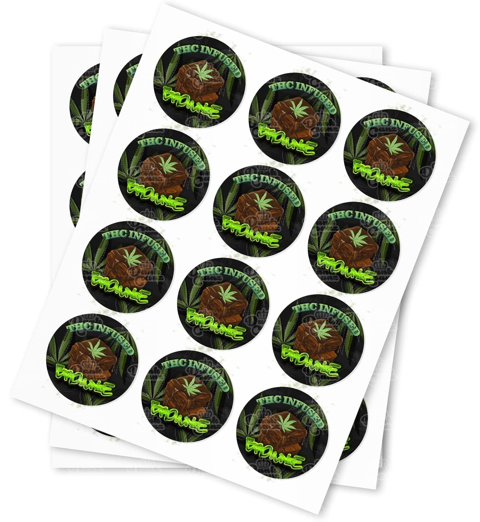 Edibles Brownie Strain Stickers - DC Packaging Custom Cannabis Packaging