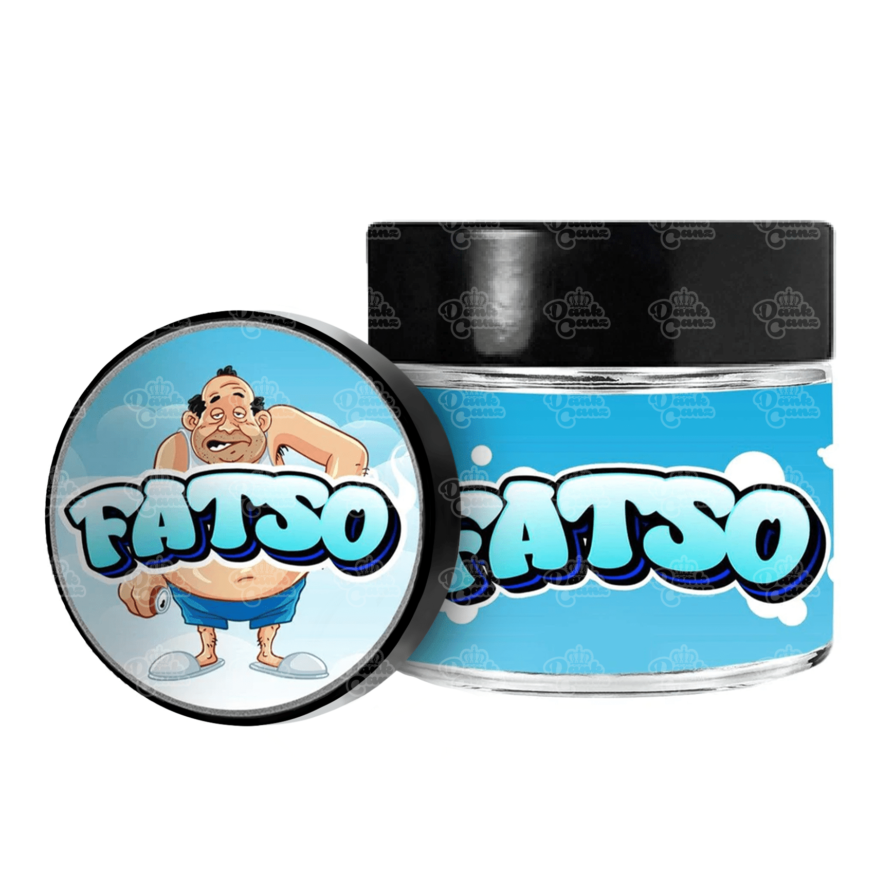 Fatso 3.5g/60ml Glass Jars - Labelled - DC Packaging Custom Cannabis Packaging