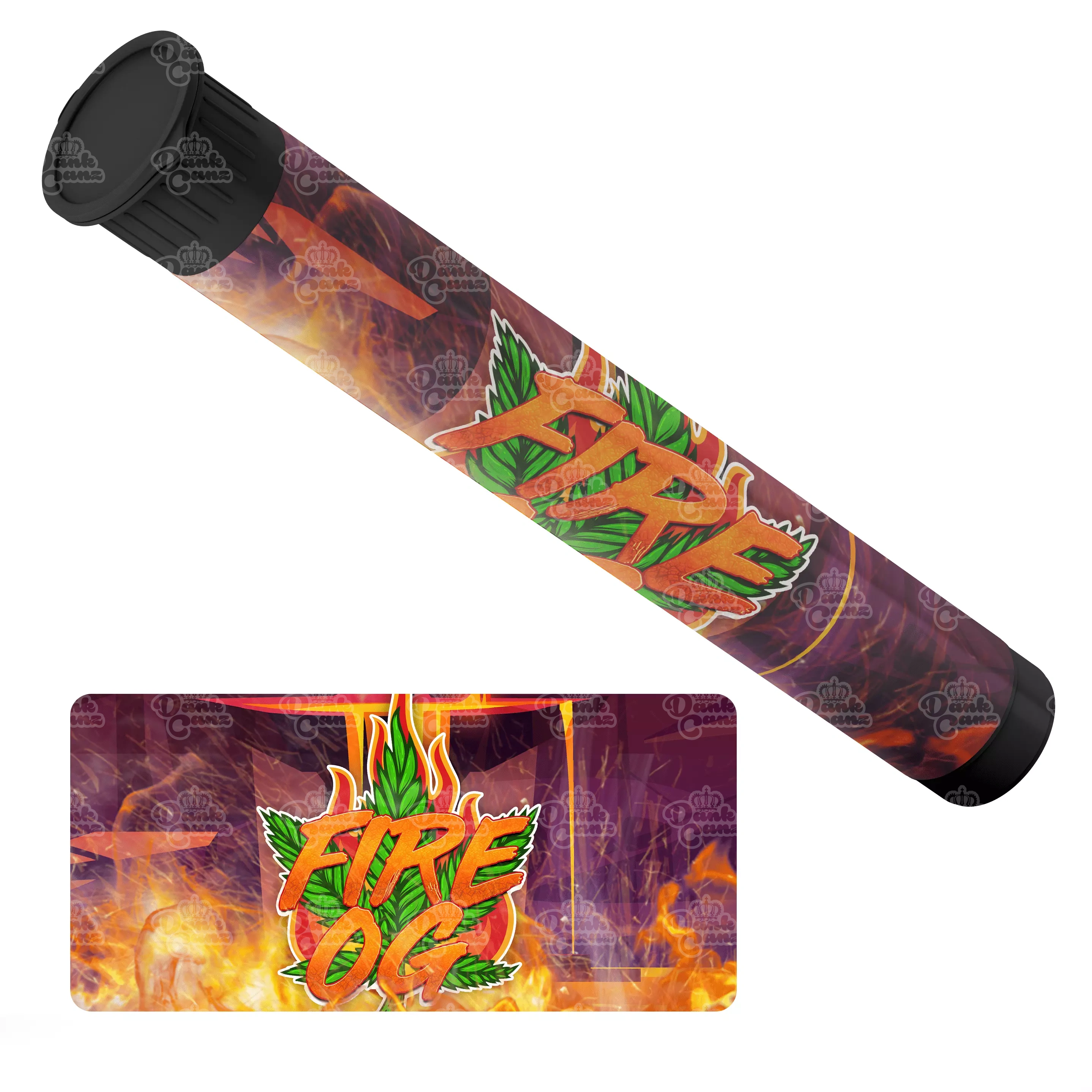 Fire OG Pre Roll Tubes - Labelled - DC Packaging Custom Cannabis Packaging