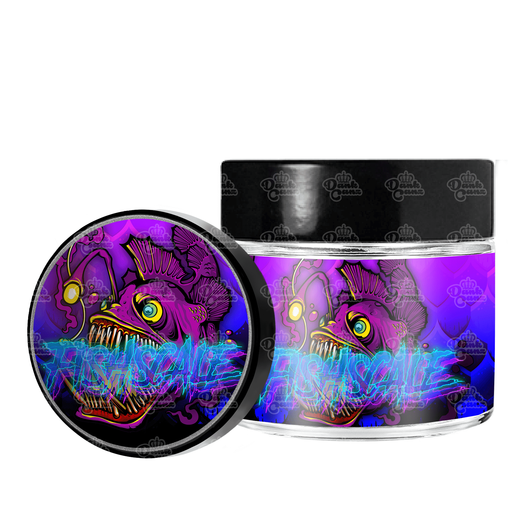 Fish Scale 3.5g/60ml Glass Jars - Labelled - DC Packaging Custom Cannabis Packaging