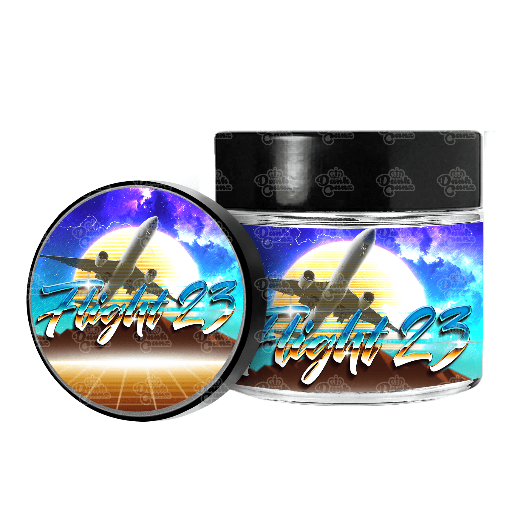 Flight 23 3.5g/60ml Glass Jars - Labelled - DC Packaging Custom Cannabis Packaging