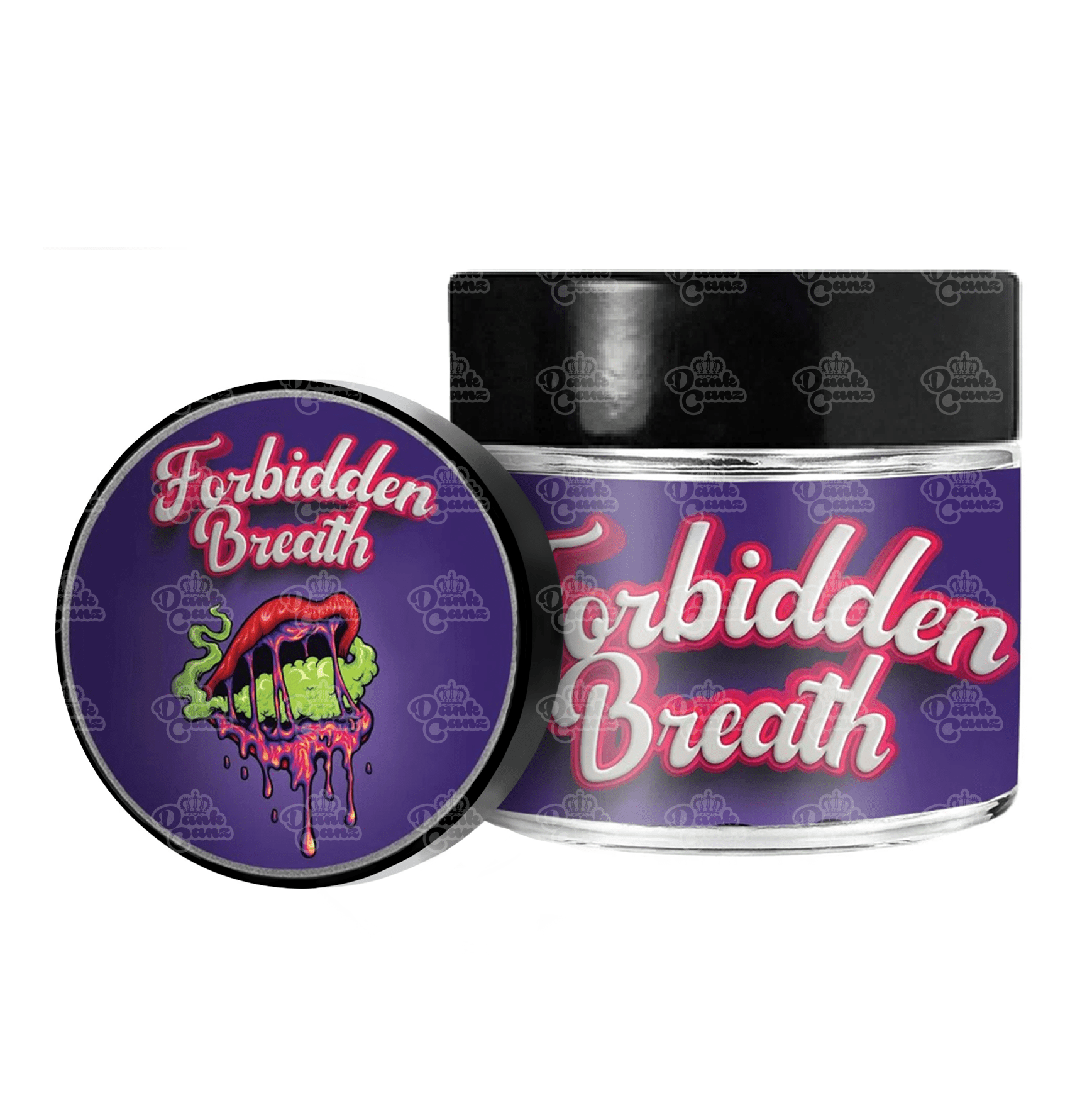 Forbidden Breath 3.5g/60ml Glass Jars - Labelled - DC Packaging Custom Cannabis Packaging