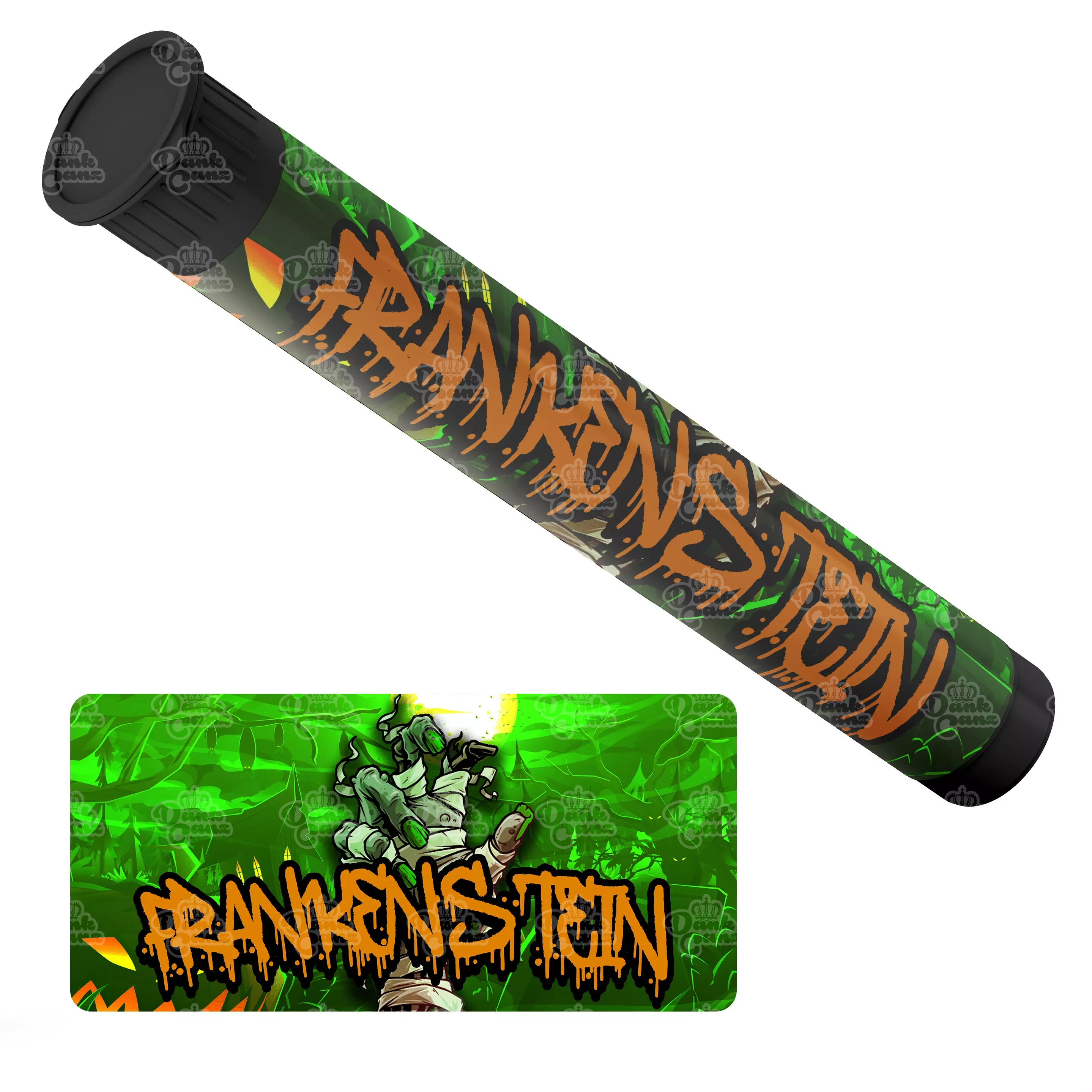 Frankenstein Pre Roll Tubes - Labelled - DC Packaging Custom Cannabis Packaging