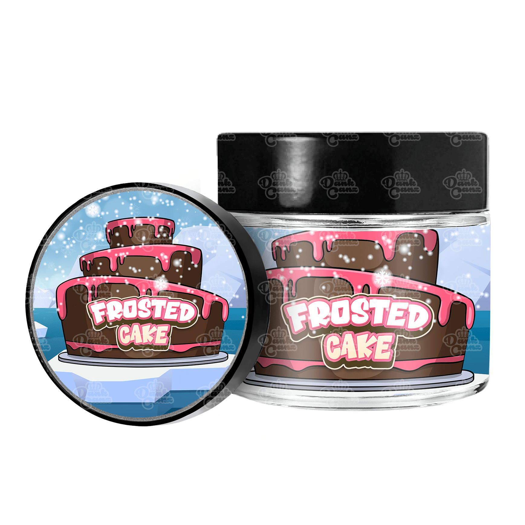 Frosted Cake 3.5g/60ml Glass Jars - Labelled - DC Packaging Custom Cannabis Packaging