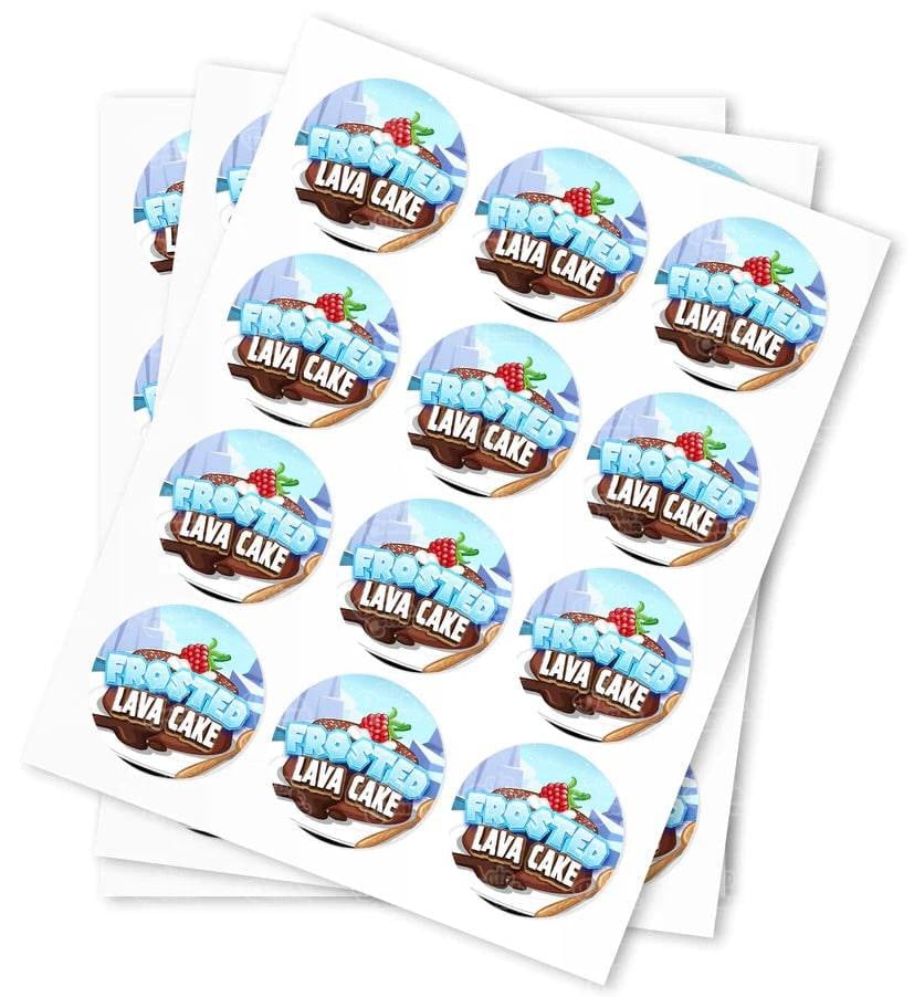 Frosted Lava Cake Strain Stickers - DC Packaging Custom Cannabis Packaging