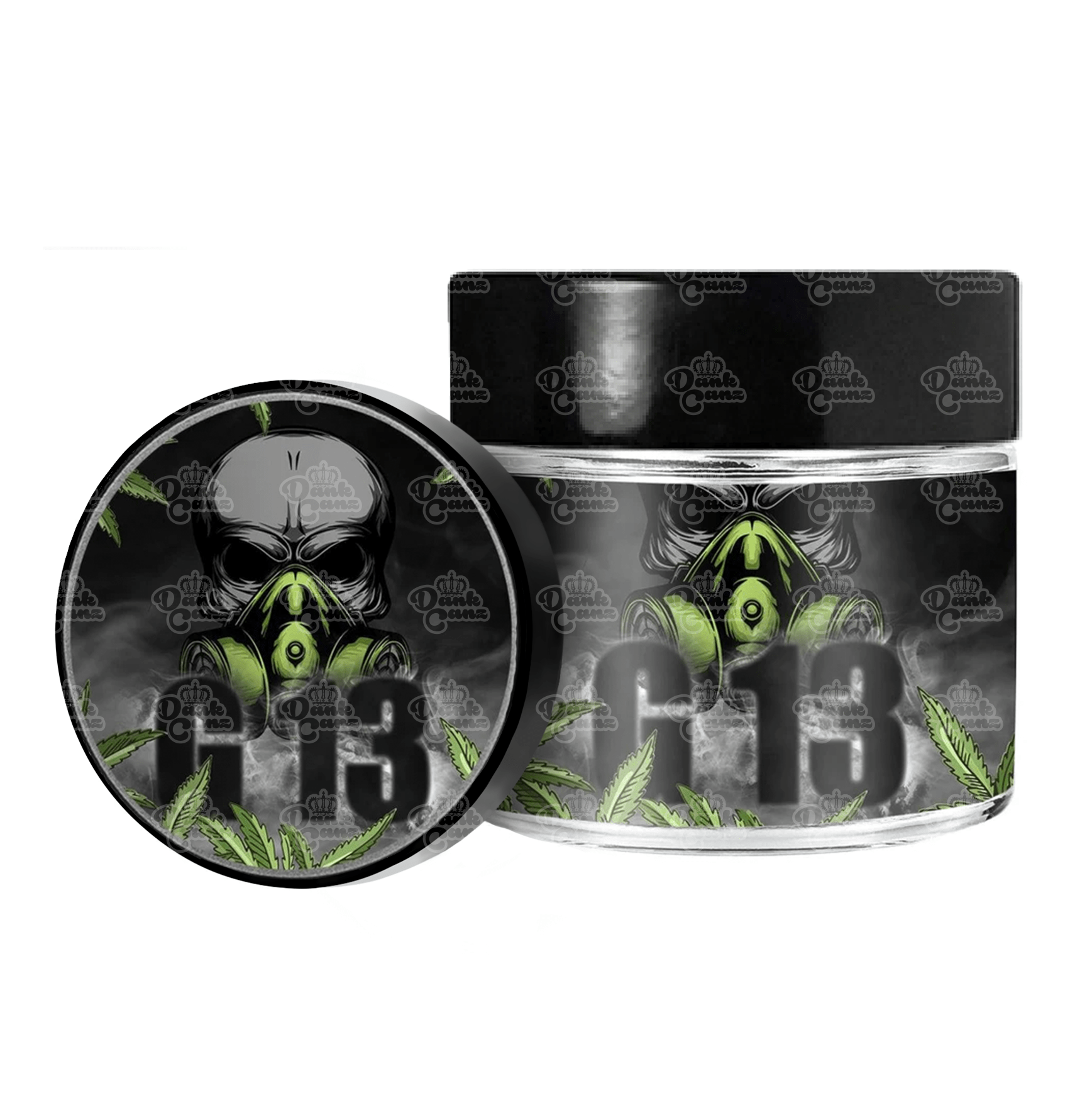 G13 3.5g/60ml Glass Jars - Labelled - DC Packaging Custom Cannabis Packaging
