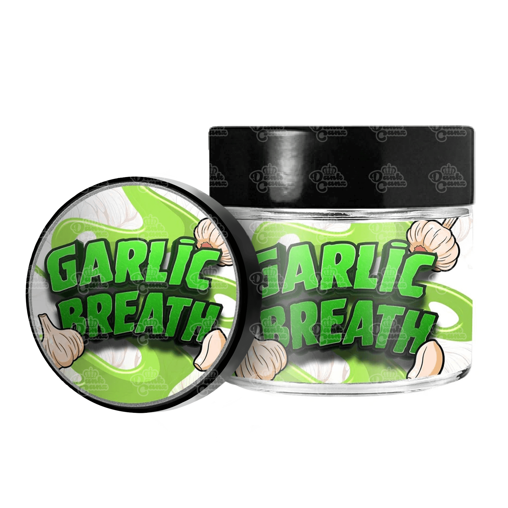 Garlic Breath 3.5g/60ml Glass Jars - Labelled - DC Packaging Custom Cannabis Packaging