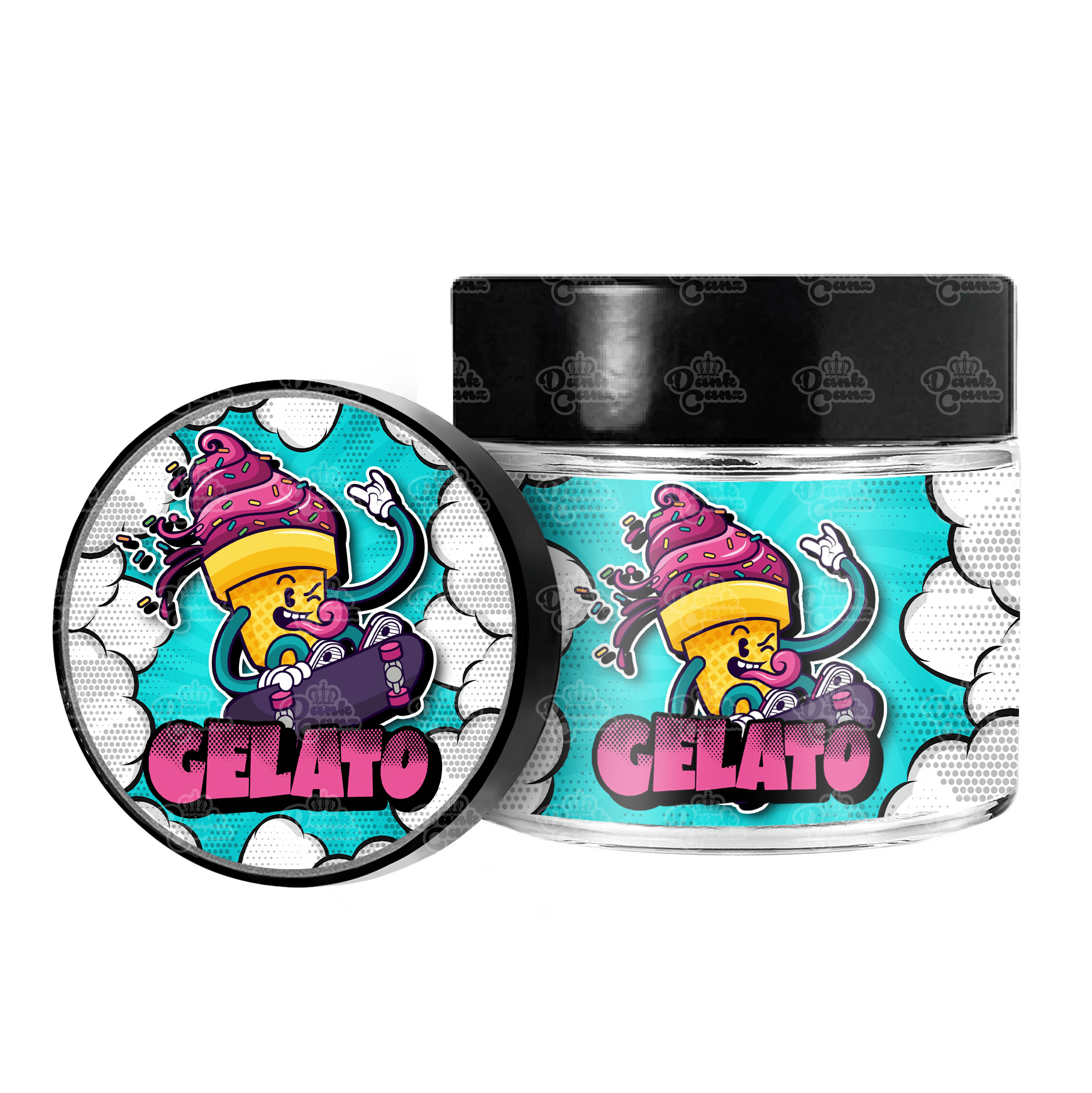 Gelato 3.5g/60ml Glass Jars - Labelled - DC Packaging Custom Cannabis Packaging