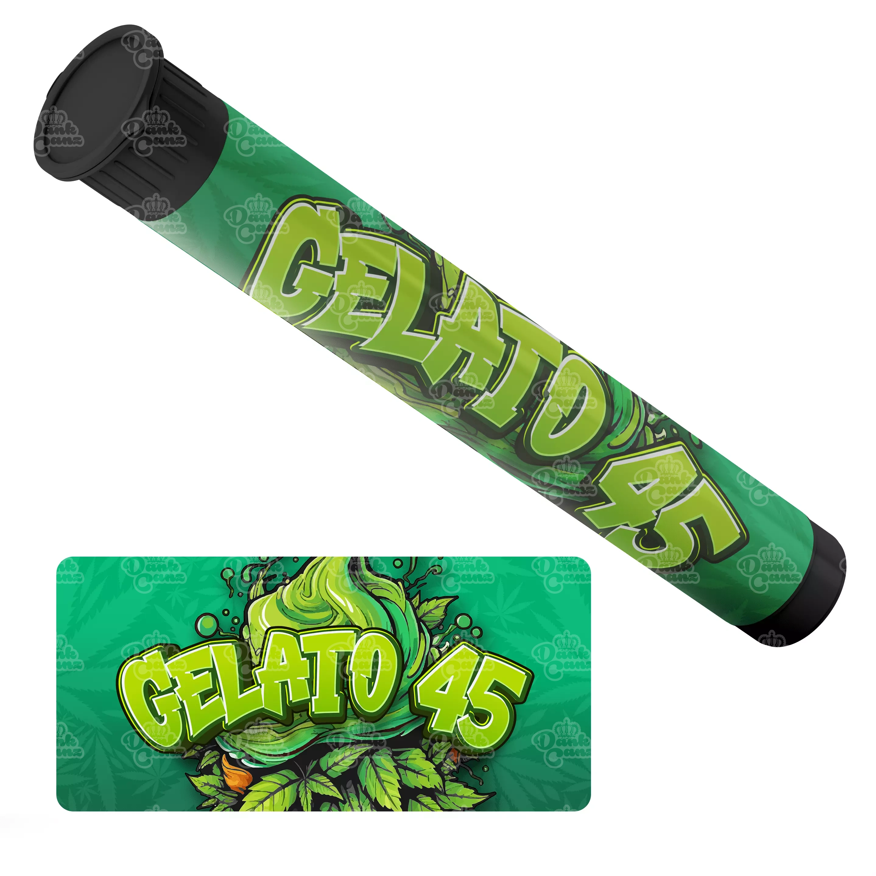 Gelato 45 Pre Roll Tubes - Labelled - DC Packaging Custom Cannabis Packaging
