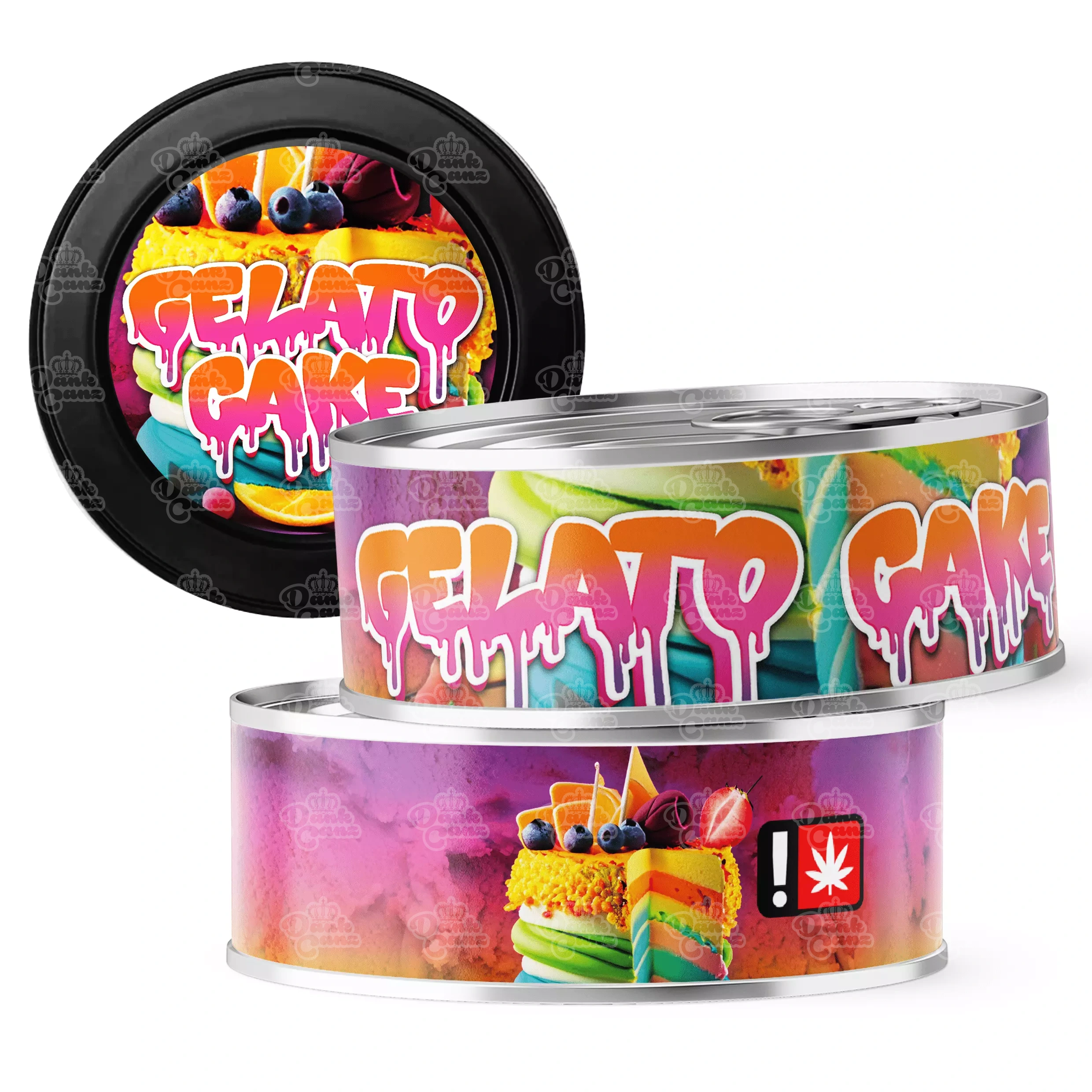 Gelato Cake 3.5g Self Seal Tins - DC Packaging Custom Cannabis Packaging