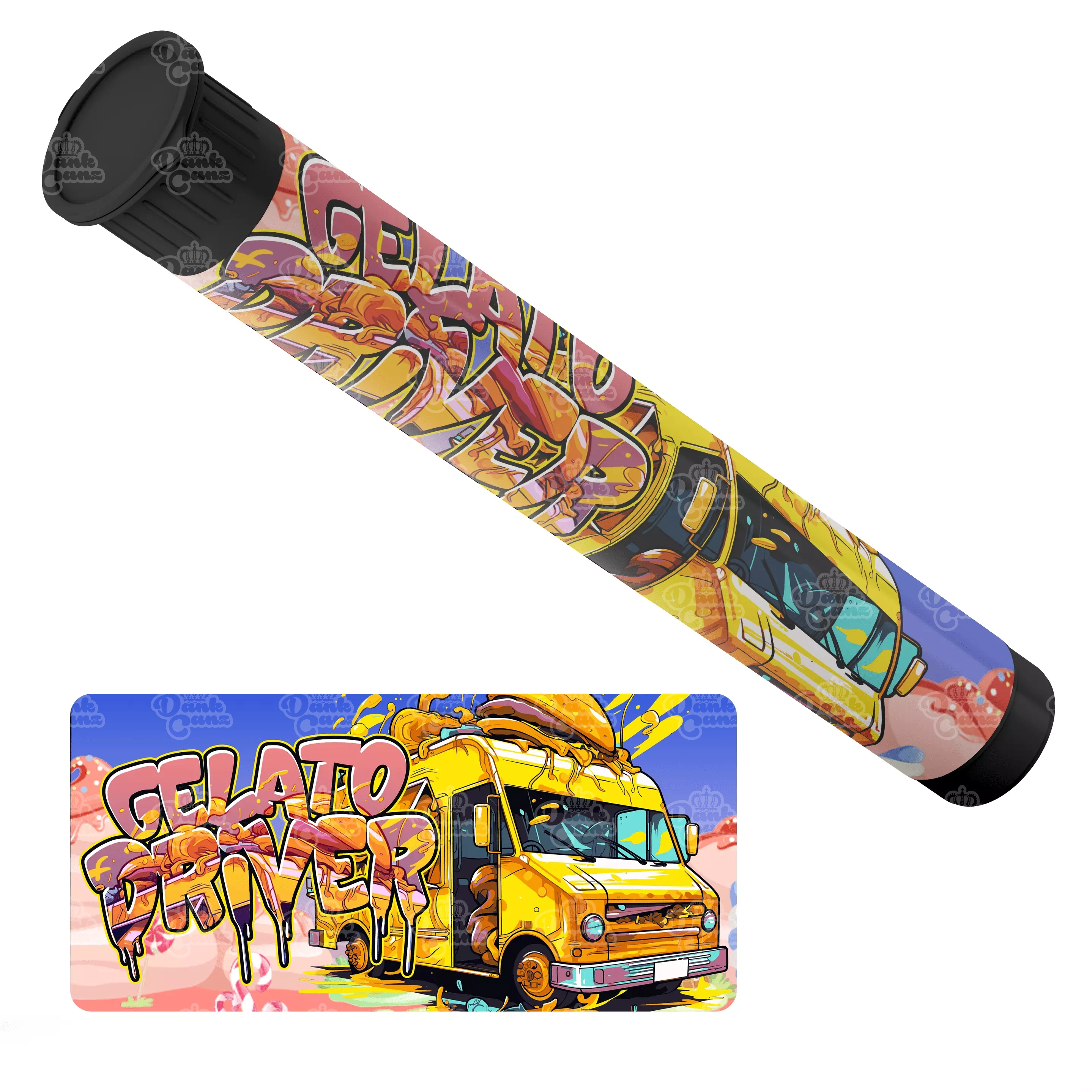 Gelato Driver Pre Roll Tubes - Labelled - DC Packaging Custom Cannabis Packaging