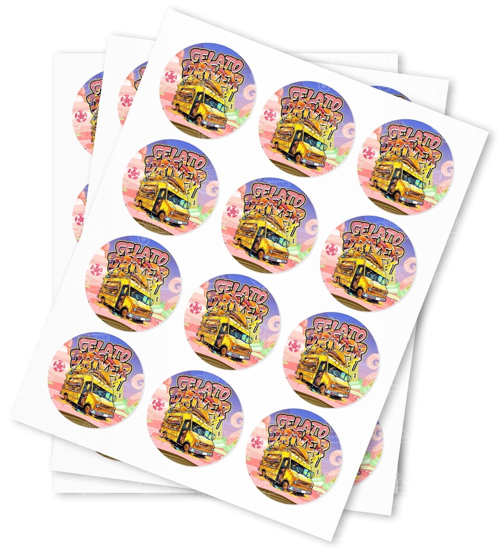 Gelato Driver Strain Stickers - DC Packaging Custom Cannabis Packaging