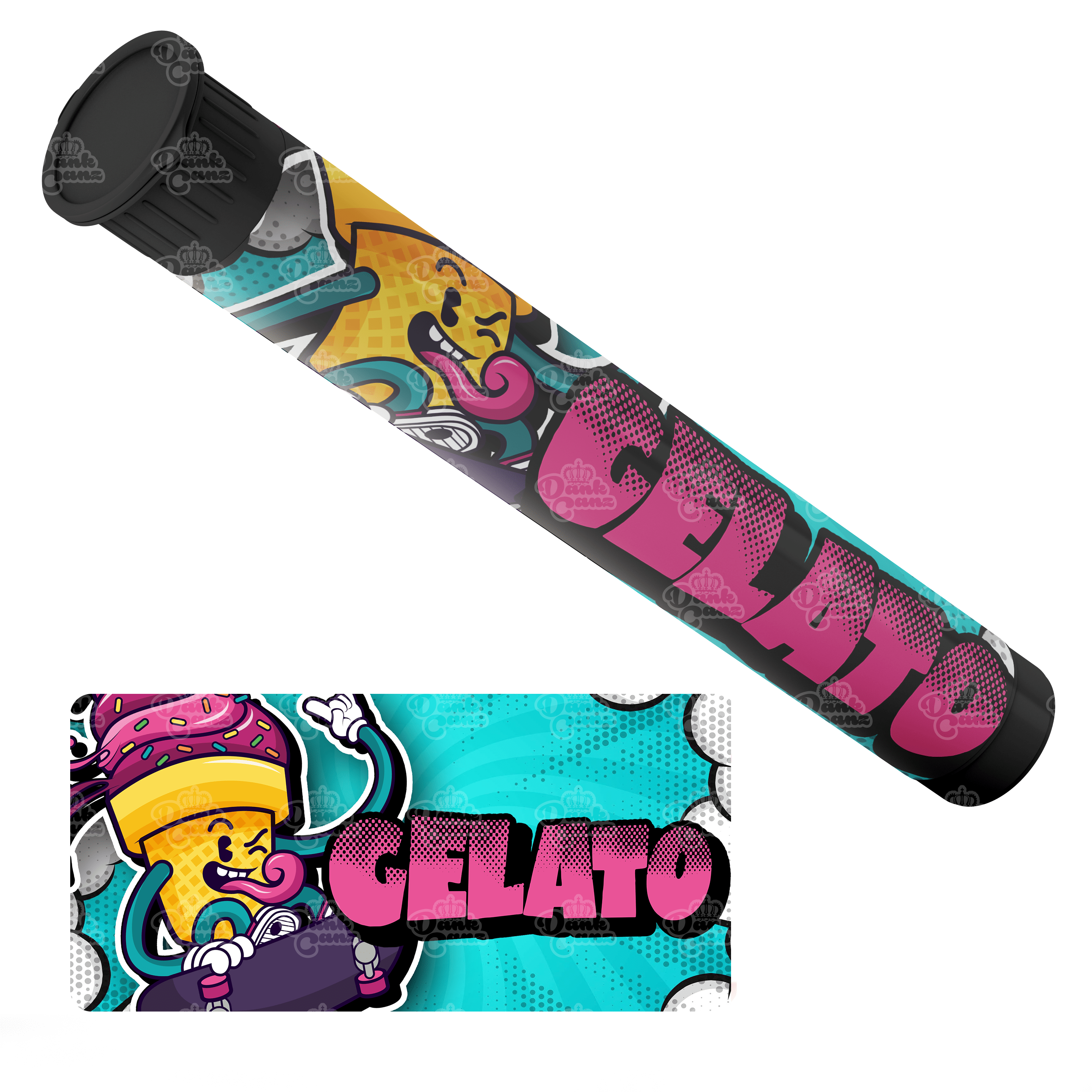 Gelato Pre Roll Tubes - Labelled - DC Packaging Custom Cannabis Packaging