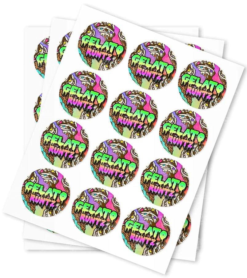Gelato Runtz Strain Stickers - DC Packaging Custom Cannabis Packaging