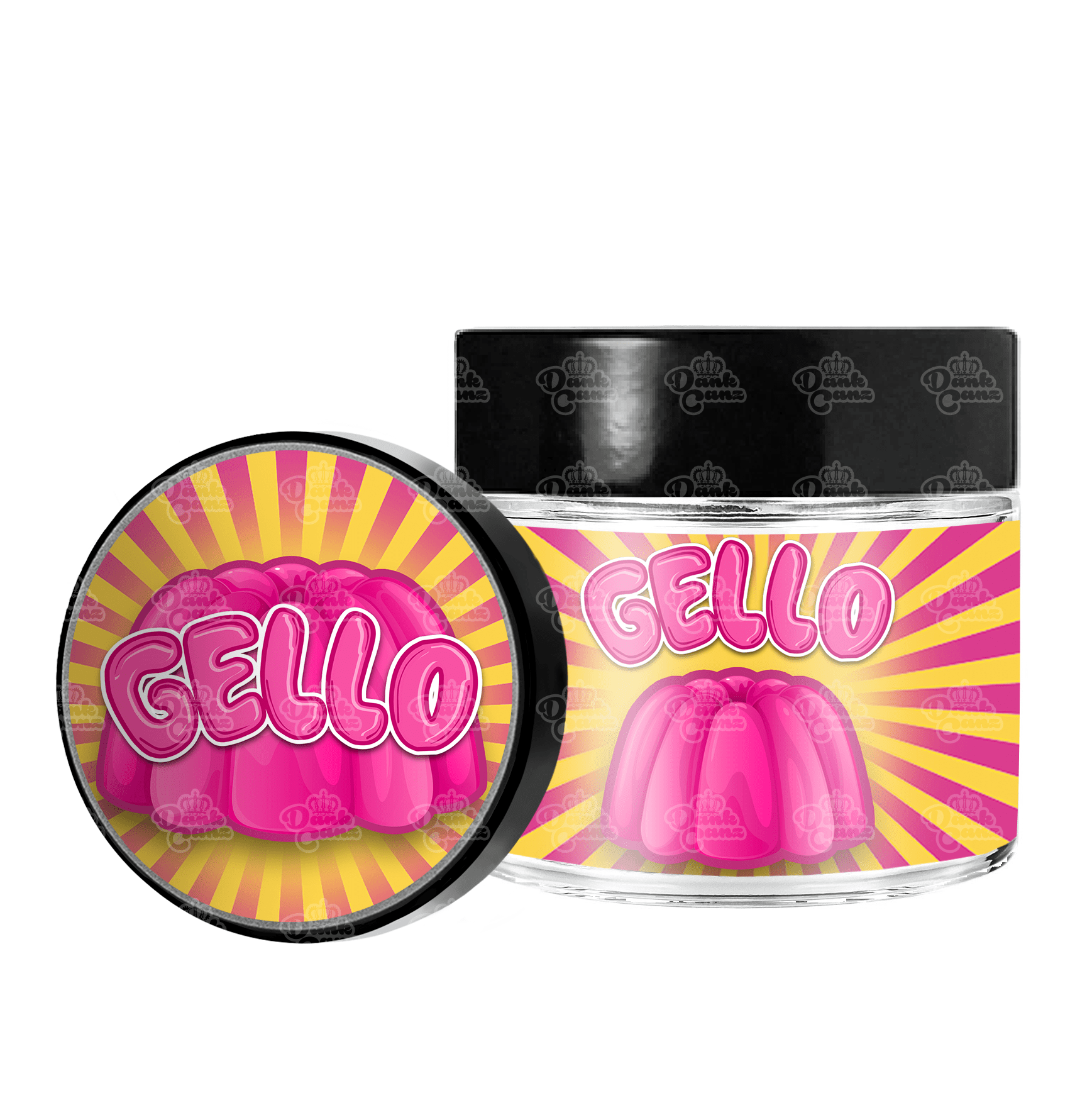 Gello 3.5g/60ml Glass Jars - Labelled - DC Packaging Custom Cannabis Packaging