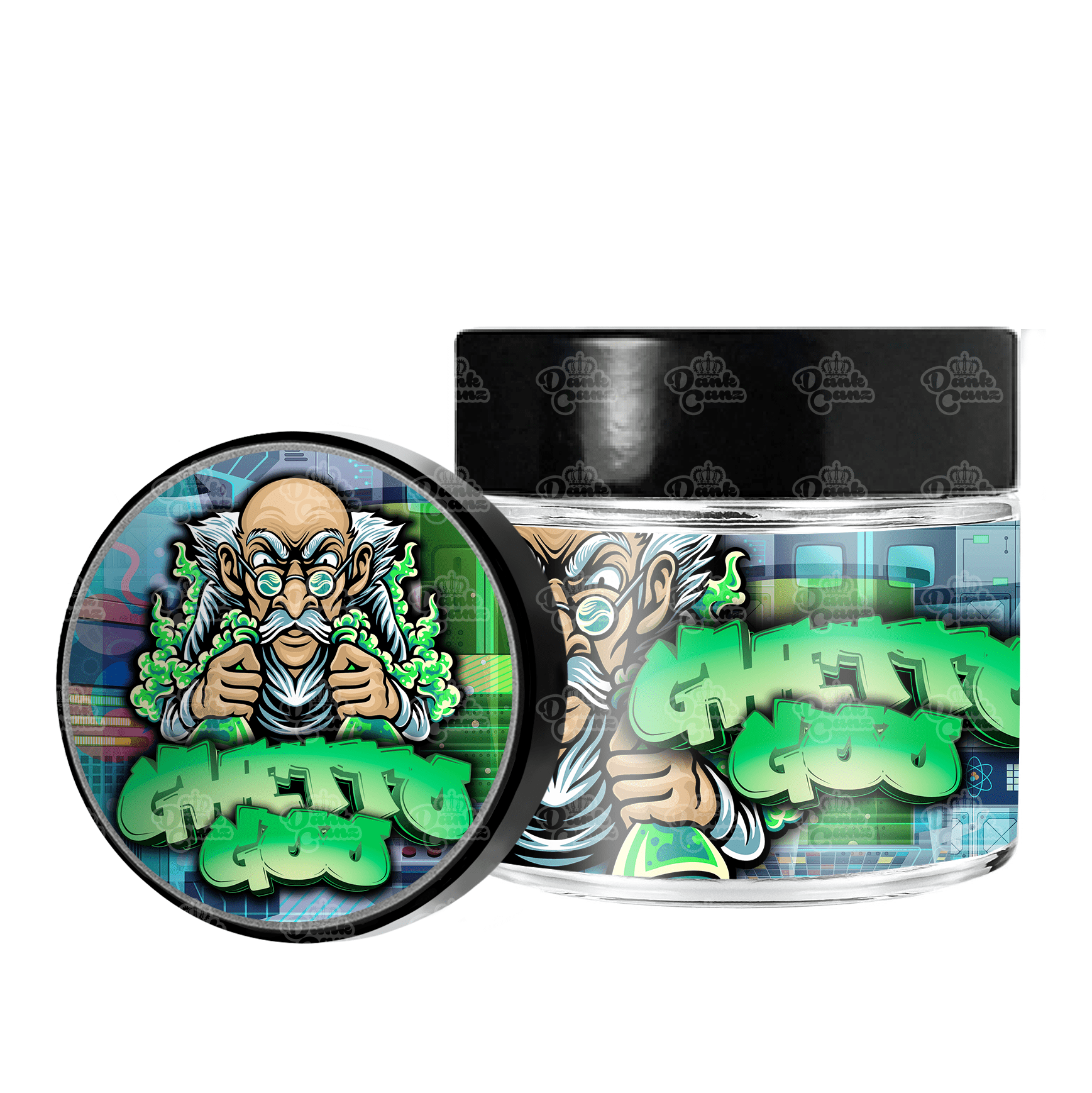 Ghetto Goo 3.5g/60ml Glass Jars - Labelled - DC Packaging Custom Cannabis Packaging