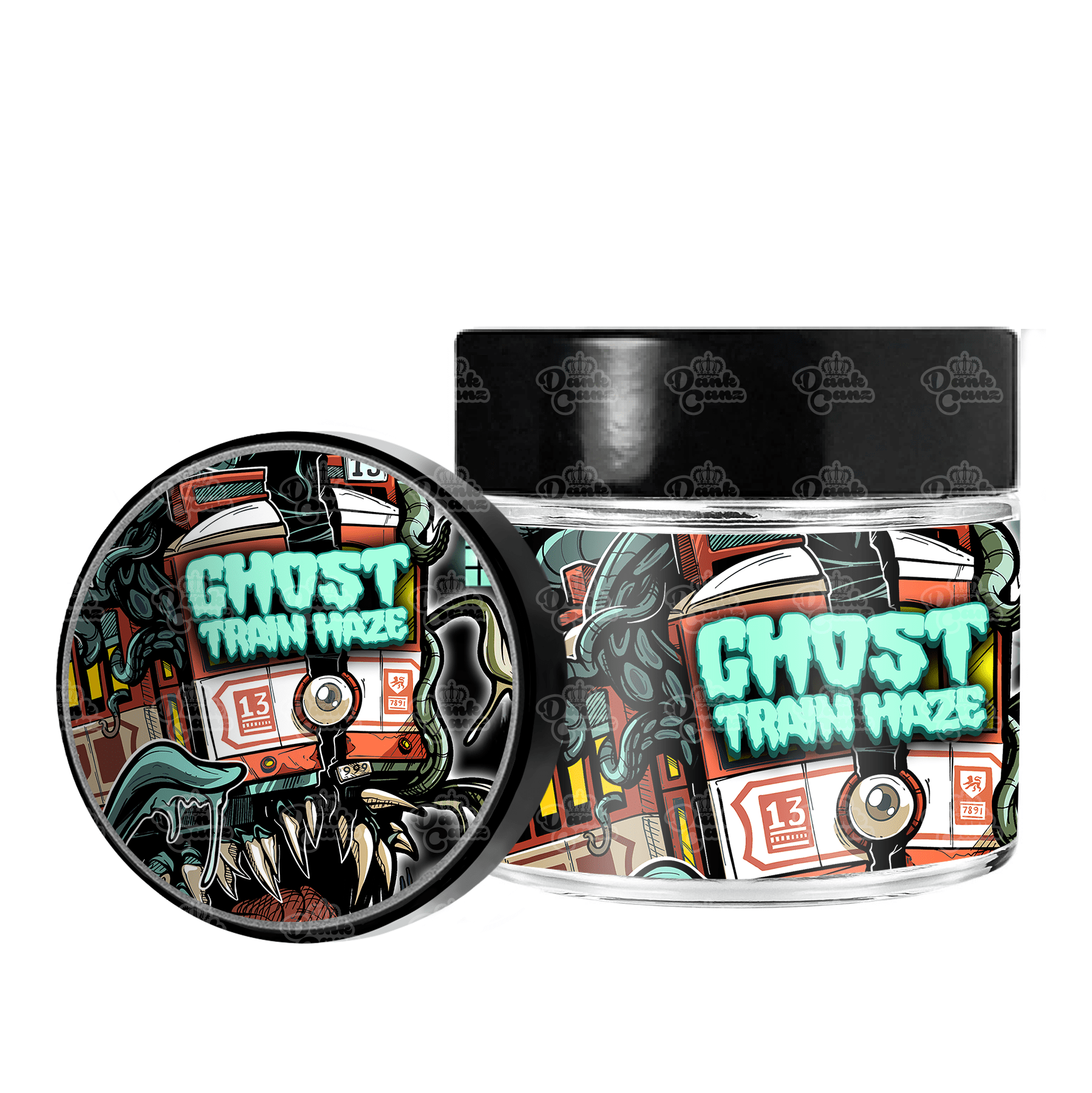 Ghost Train Haze 3.5g/60ml Glass Jars - Labelled - DC Packaging Custom Cannabis Packaging