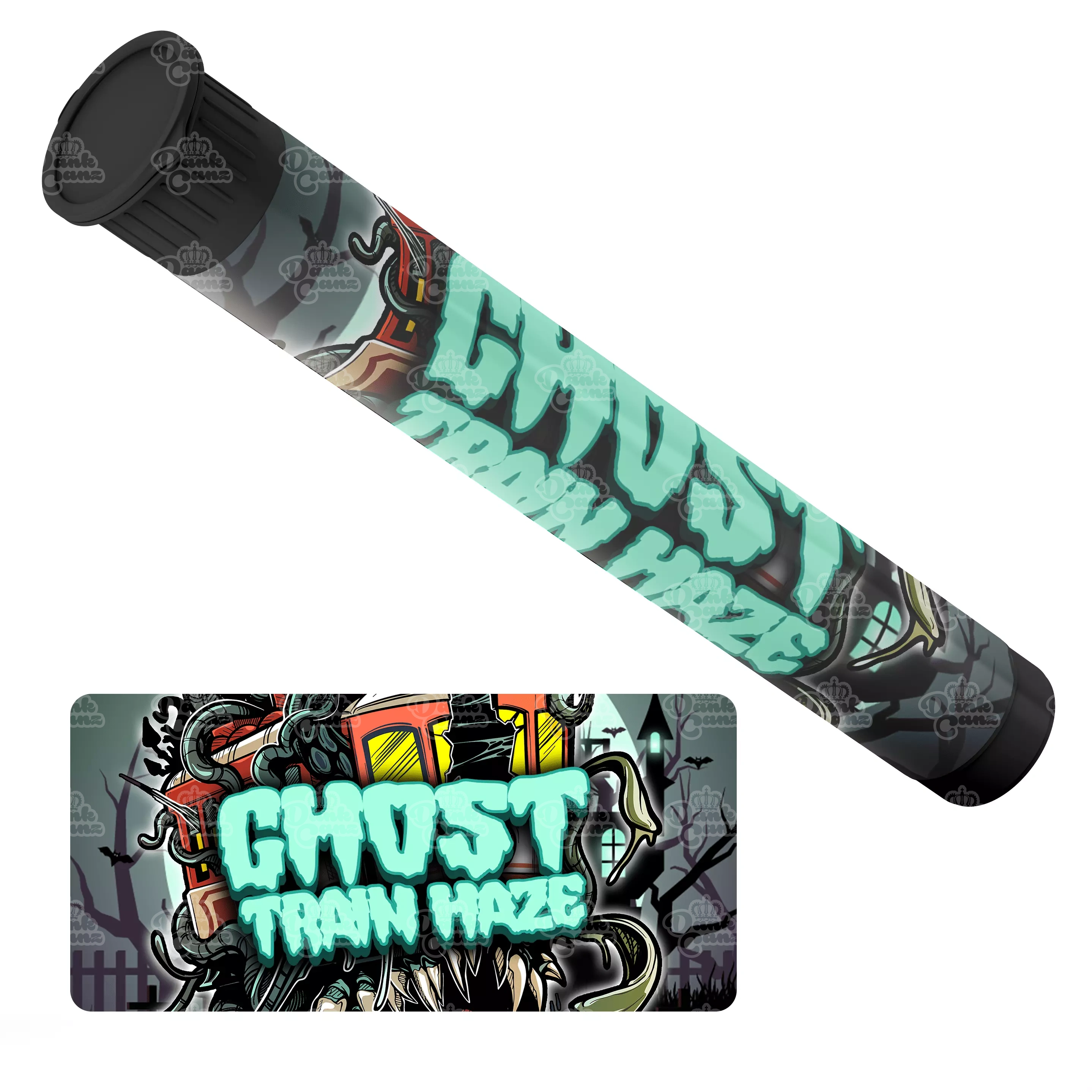 Ghost Train Haze Pre Roll Tubes - Labelled - DC Packaging Custom Cannabis Packaging