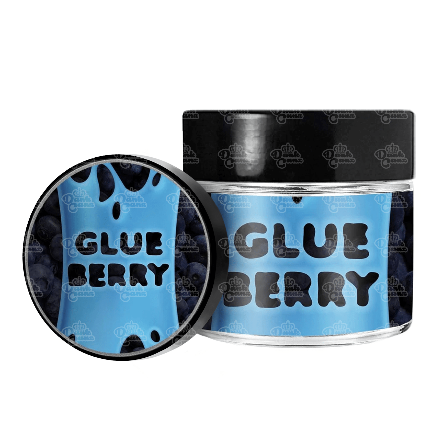 Glueberry 3.5g/60ml Glass Jars - Labelled - DC Packaging Custom Cannabis Packaging