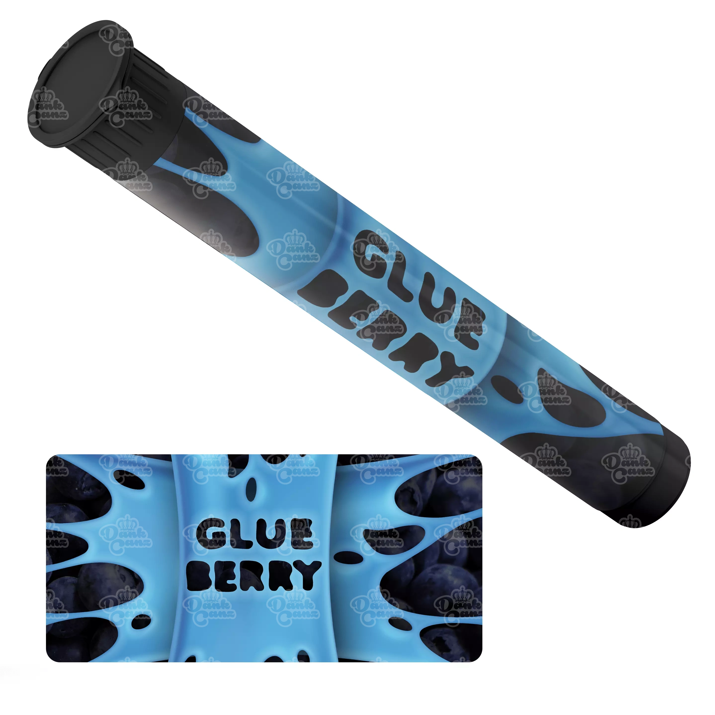 Glueberry Pre Roll Tubes - Labelled - DC Packaging Custom Cannabis Packaging