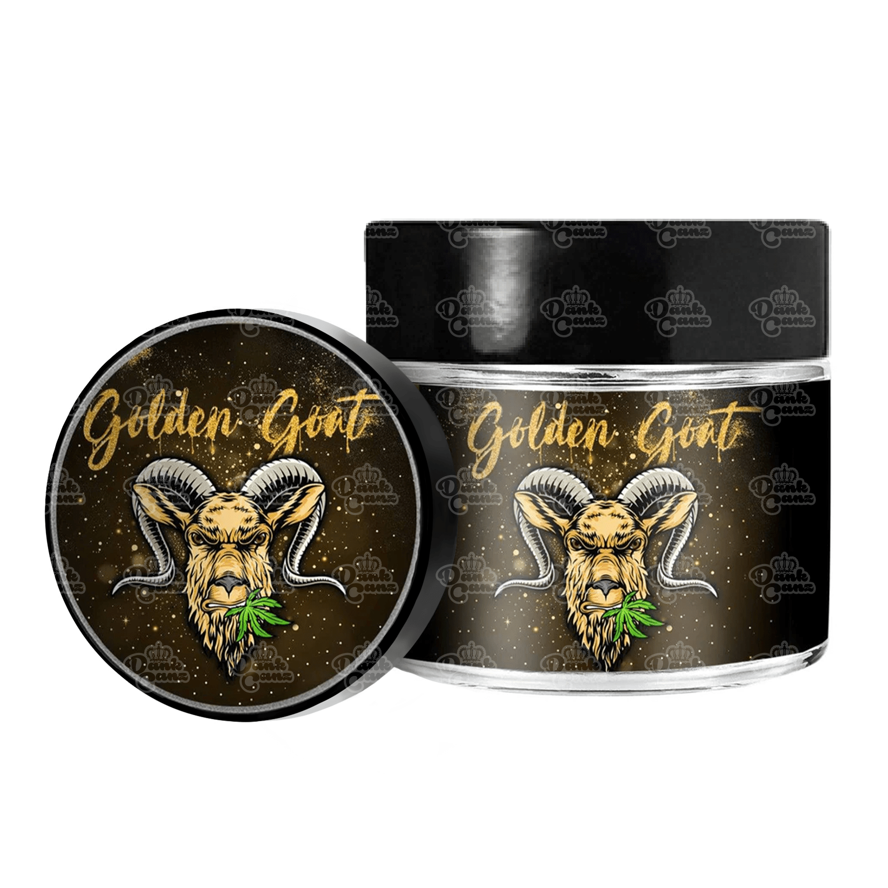 Golden Goat 3.5g/60ml Glass Jars - Labelled - DC Packaging Custom Cannabis Packaging