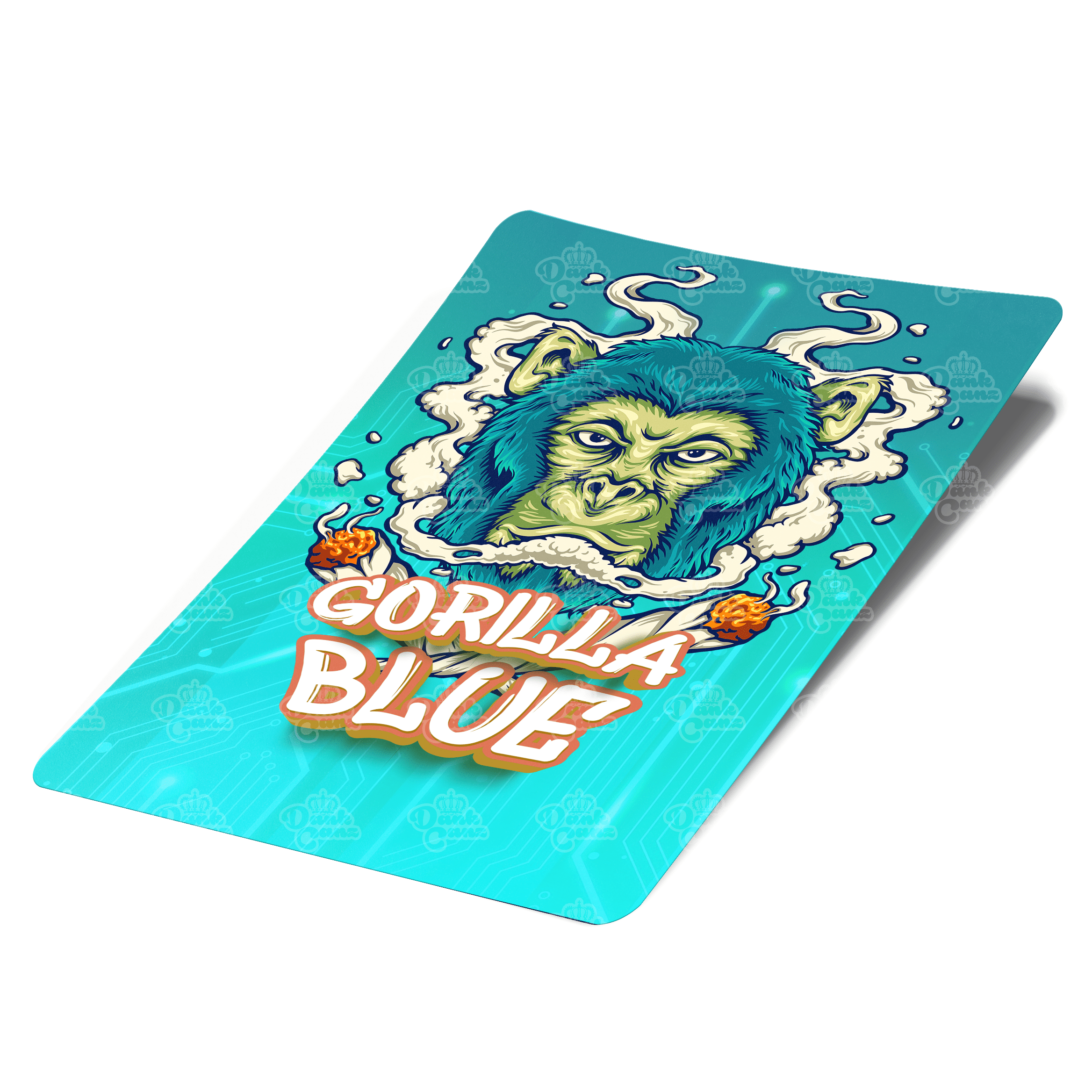 Gorilla Blue Mylar Bag Labels - Labels only - DC Packaging Custom Cannabis Packaging