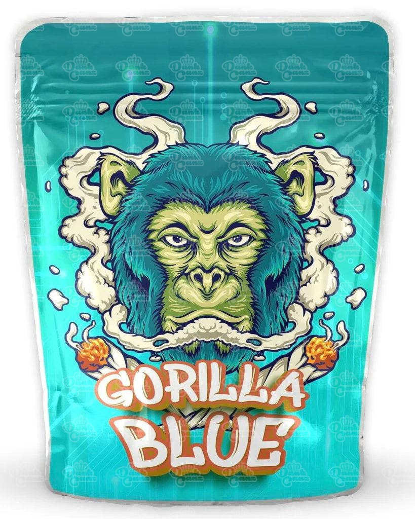 Gorilla Blue Mylar Bags - DC Packaging Custom Cannabis Packaging