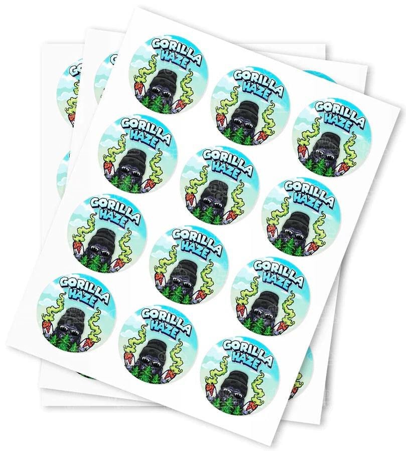 Gorilla Blue Stickers - DC Packaging Custom Cannabis Packaging