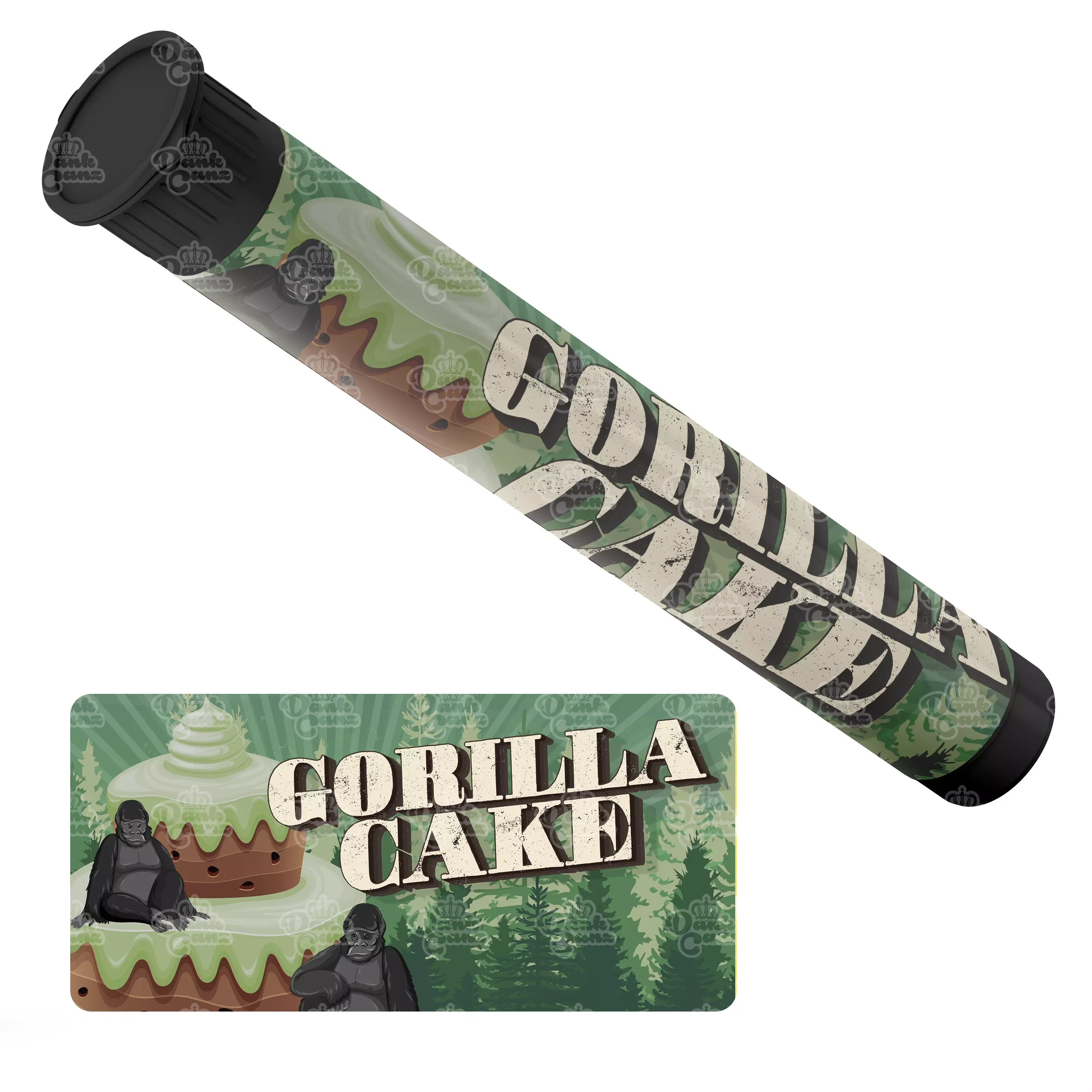 Gorilla Cake Pre Roll Tubes - Labelled - DC Packaging Custom Cannabis Packaging