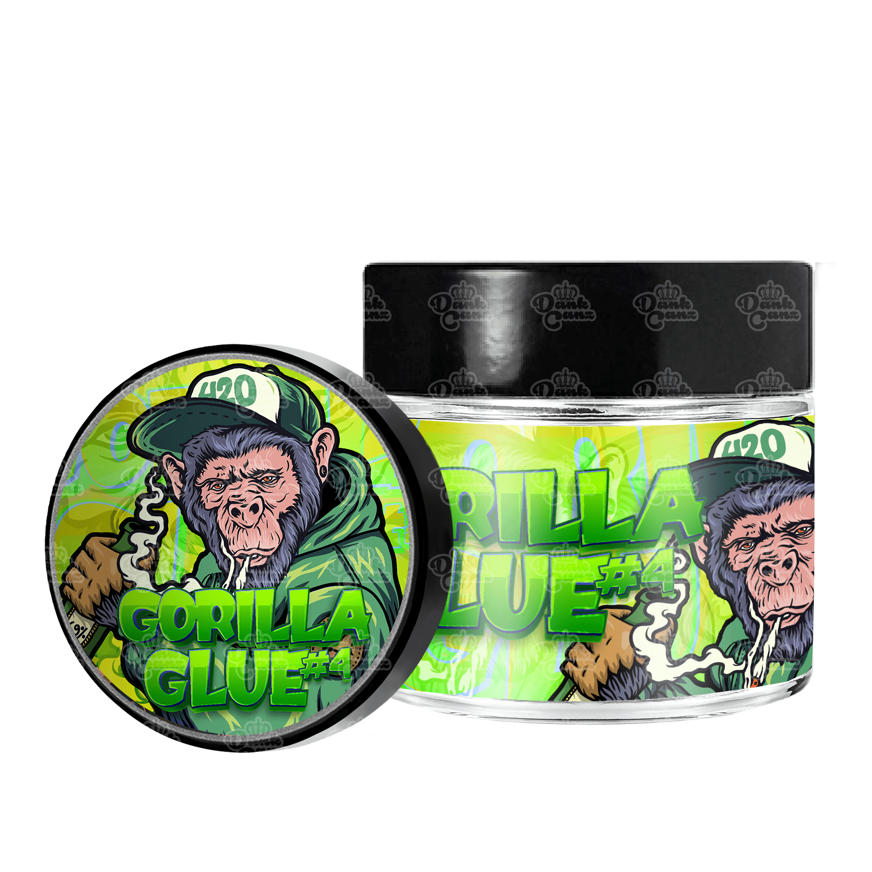 Gorilla Glue 4 3.5g/60ml Glass Jars - Labelled - DC Packaging Custom Cannabis Packaging