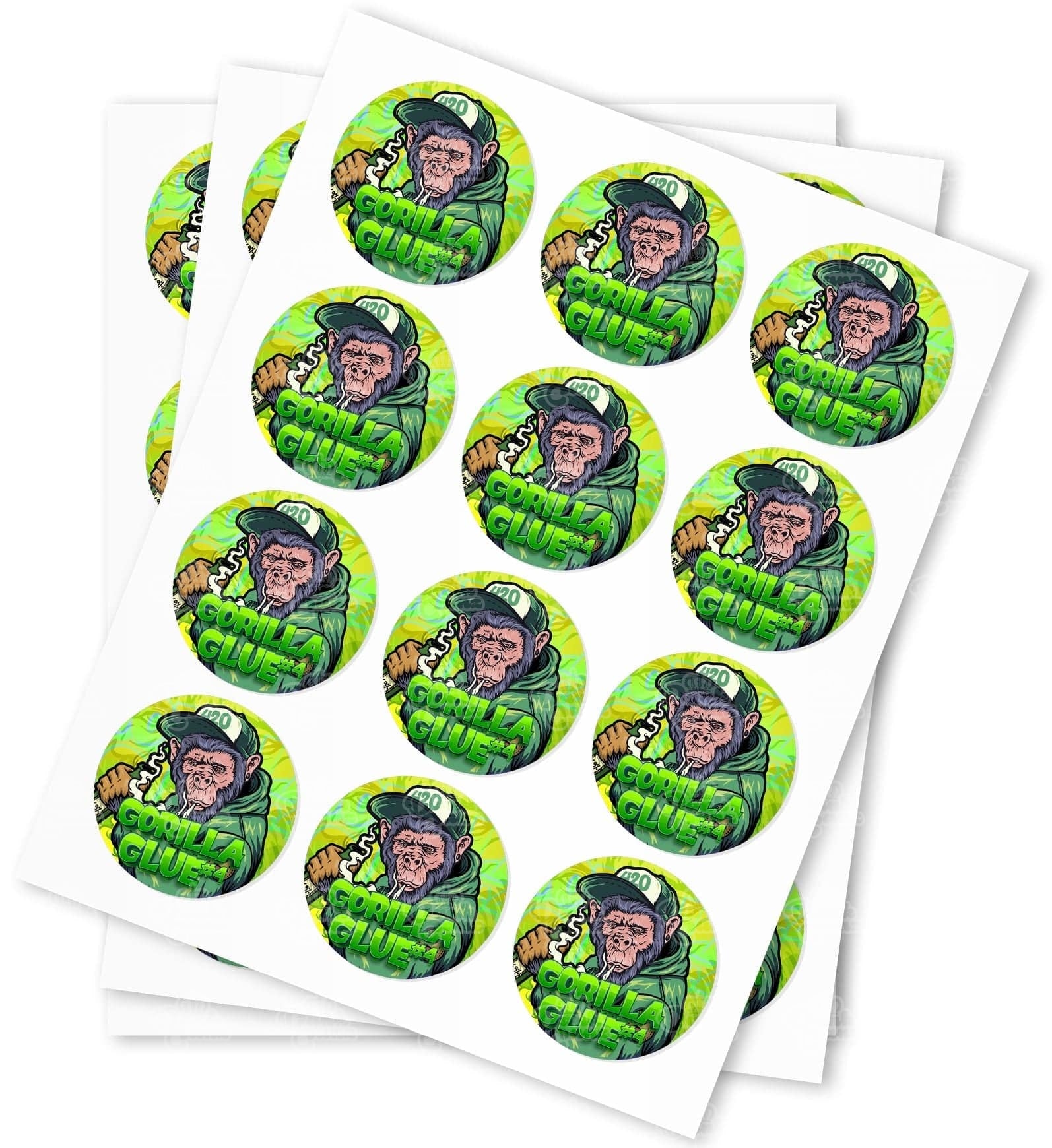 Gorilla Glue 4 Strain Stickers - DC Packaging Custom Cannabis Packaging