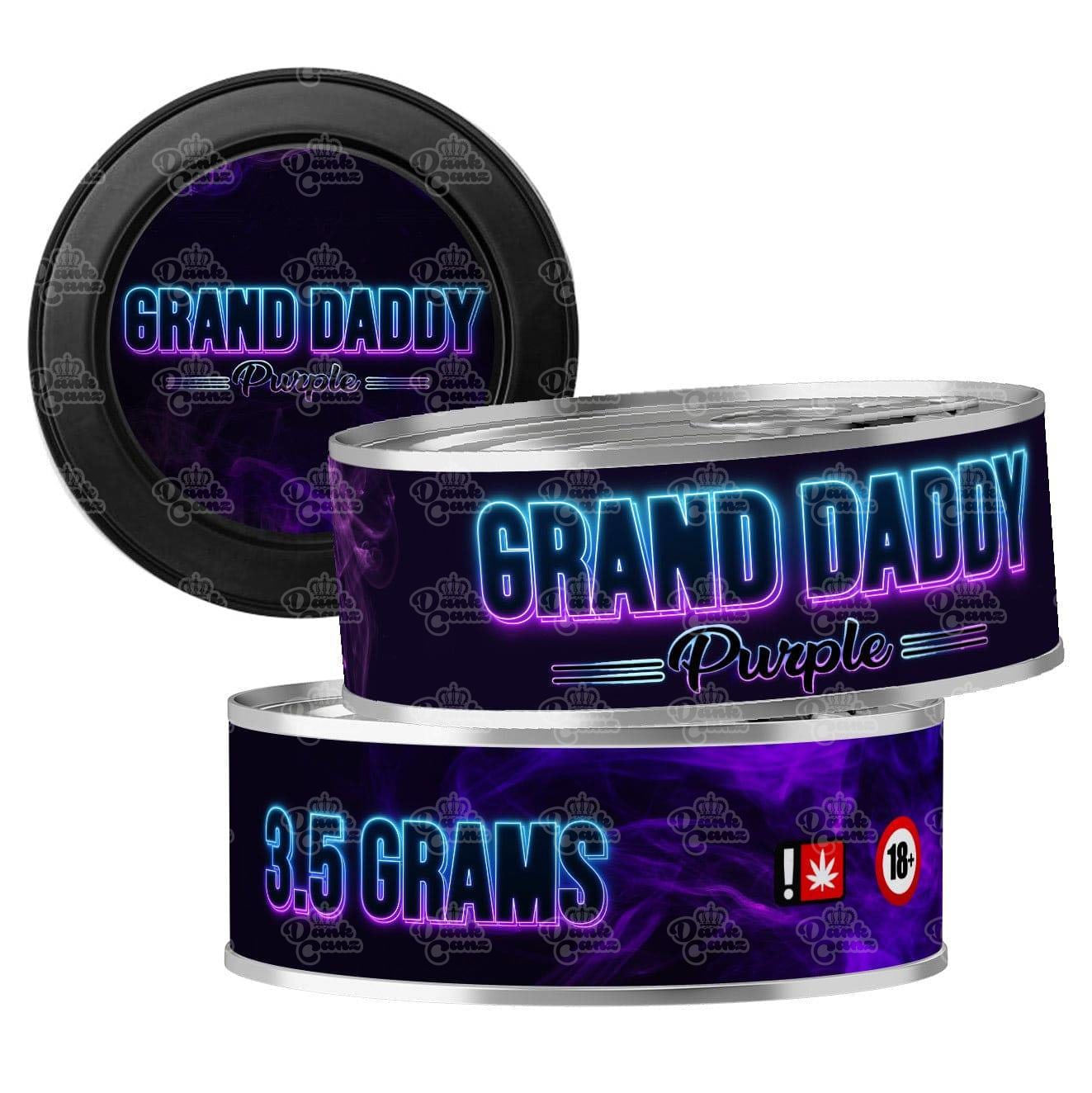 Grand Daddy Purple 3.5g Self Seal Tins - DC Packaging Custom Cannabis Packaging