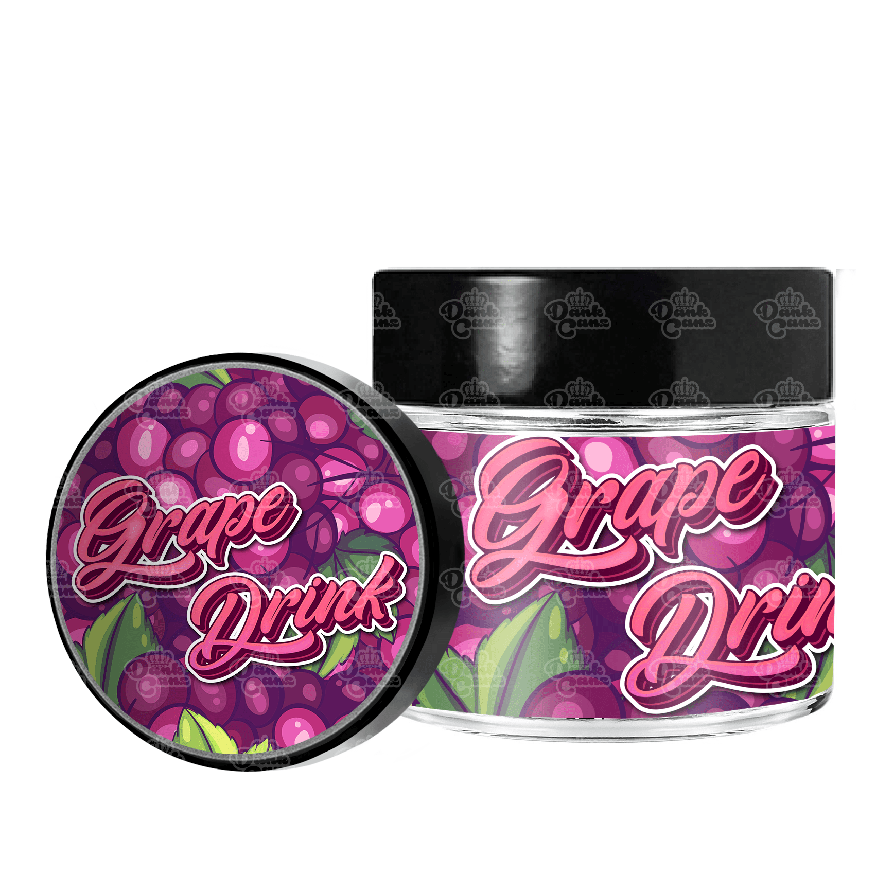 Grape Drink 3.5g/60ml Glass Jars - Labelled - DC Packaging Custom Cannabis Packaging