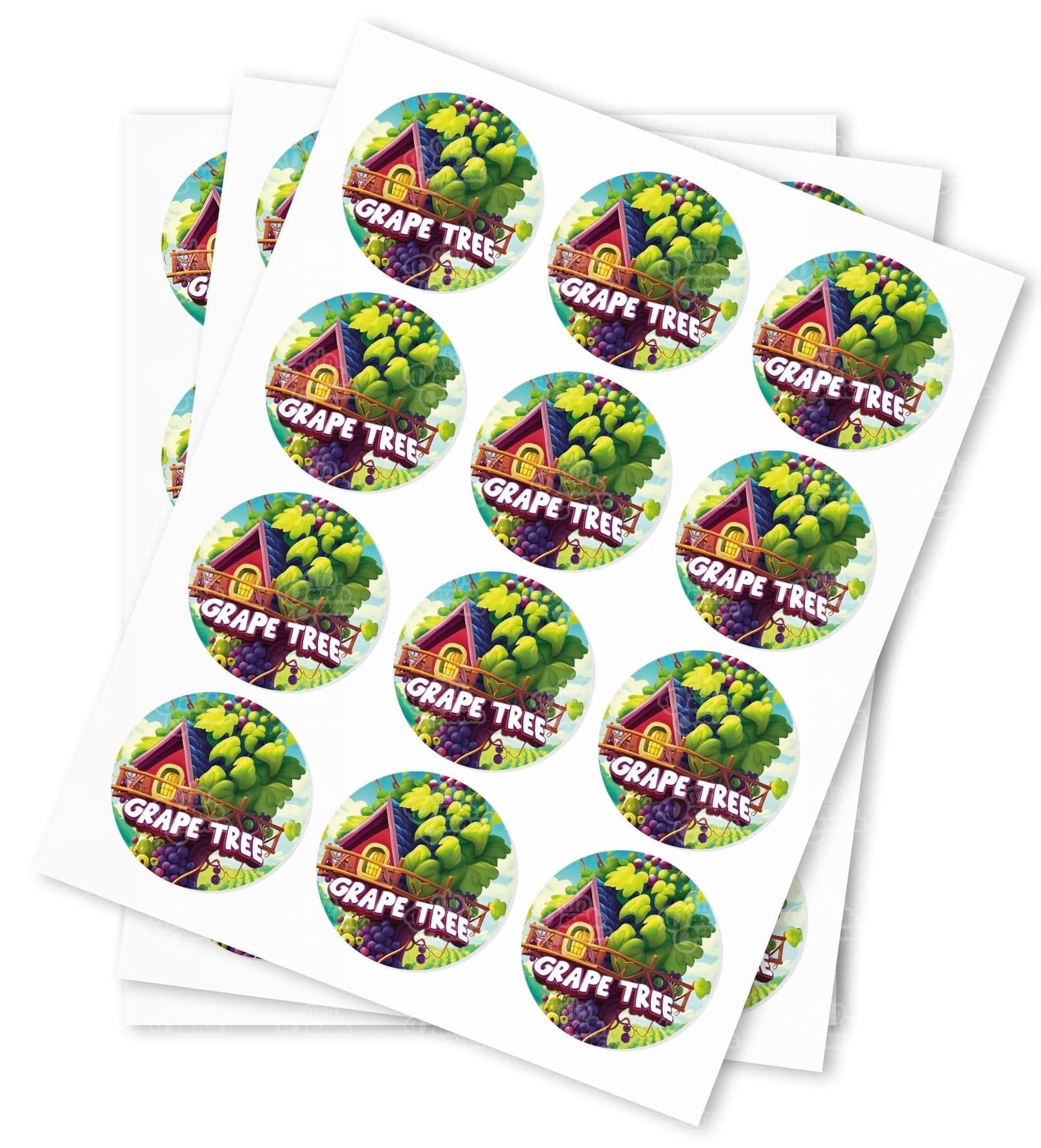 Grape Tree Strain Stickers - DC Packaging Custom Cannabis Packaging