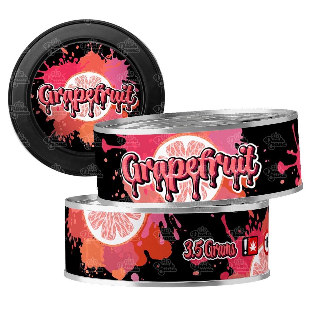 Grapefruit 3.5g Self Seal Tins - DC Packaging Custom Cannabis Packaging