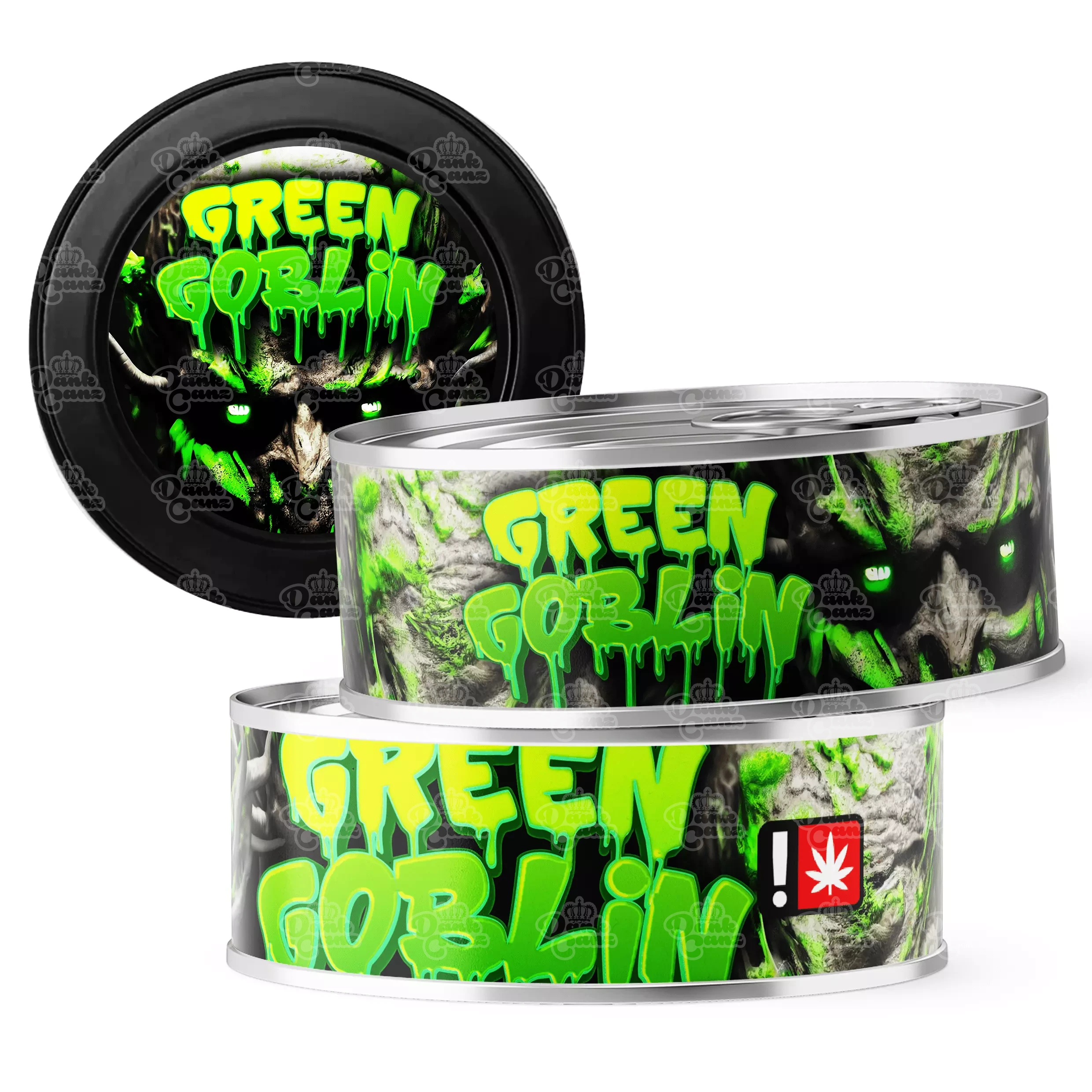 Green Goblin 3.5g Self Seal Tins - DC Packaging Custom Cannabis Packaging