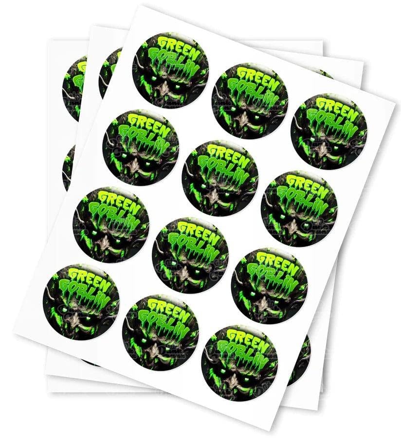 Green Goblin Strain Stickers - DC Packaging Custom Cannabis Packaging