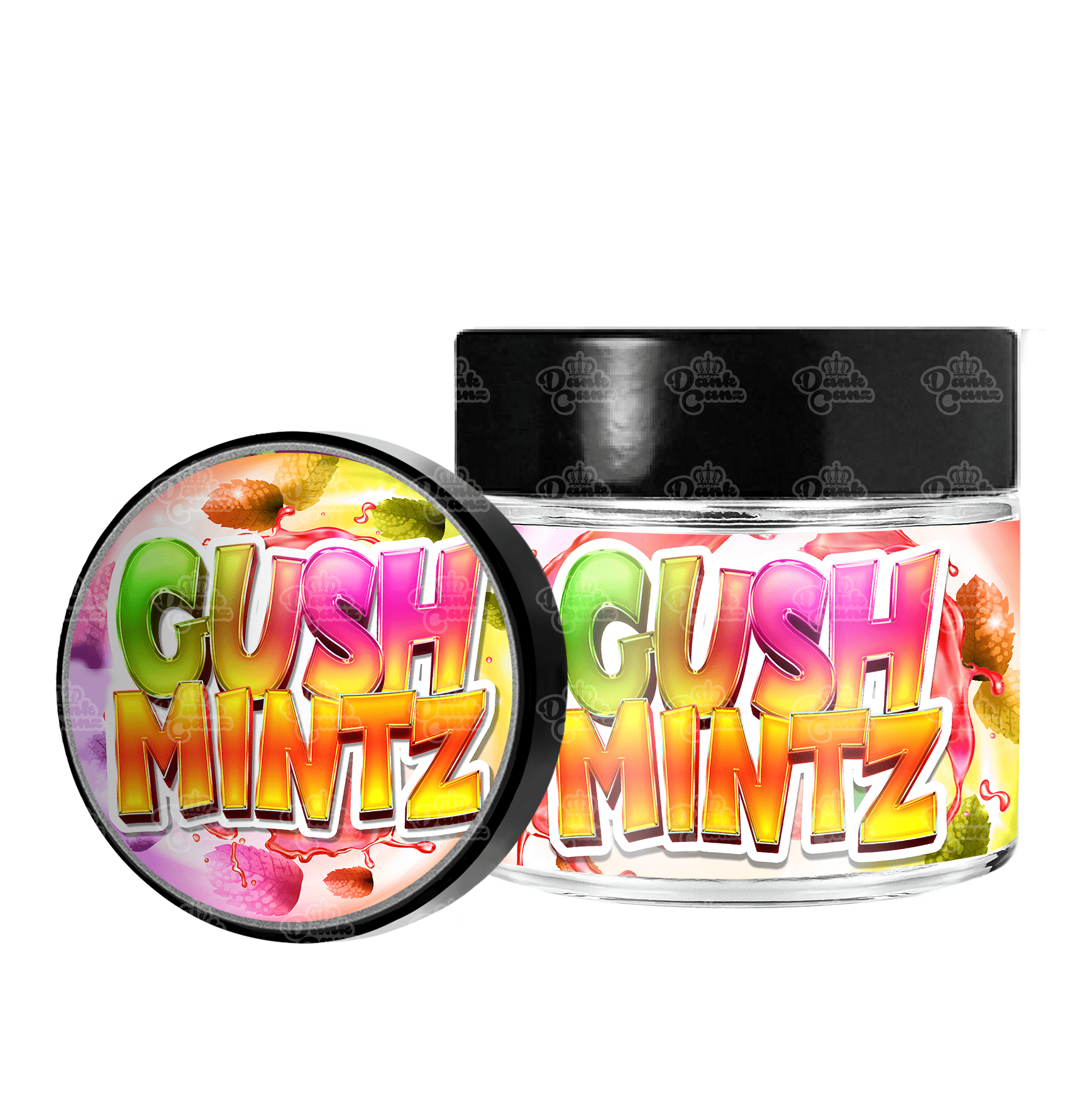 Gush Mintz 3.5g/60ml Glass Jars - Labelled - DC Packaging Custom Cannabis Packaging