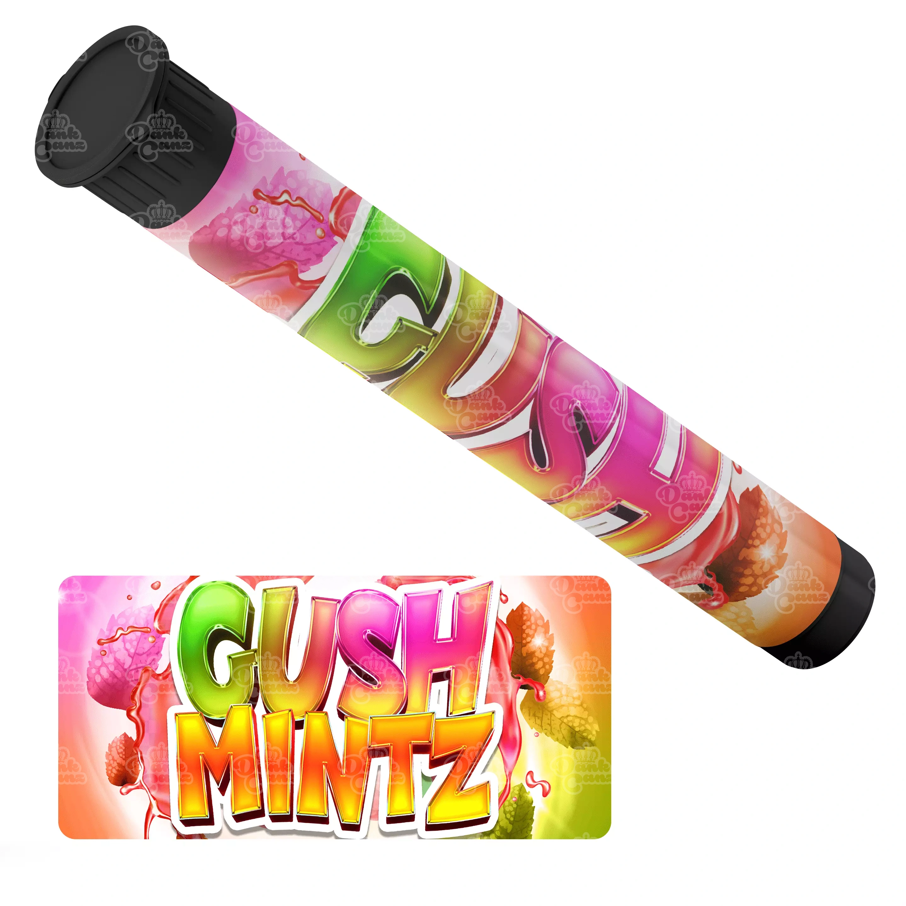 Gush Mintz Pre Roll Tubes - Labelled - DC Packaging Custom Cannabis Packaging